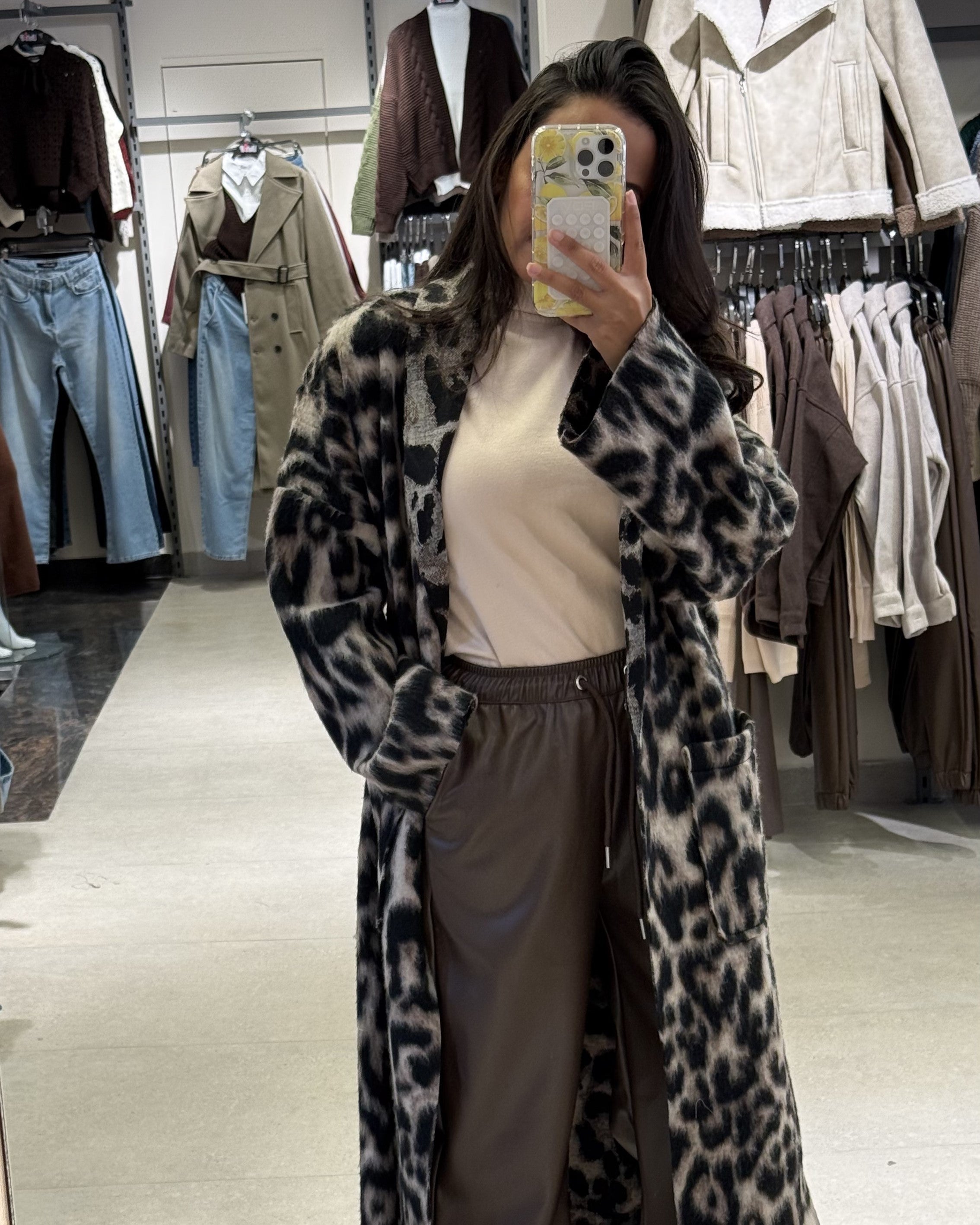 Trench Coat – Long (Leopard Print)
