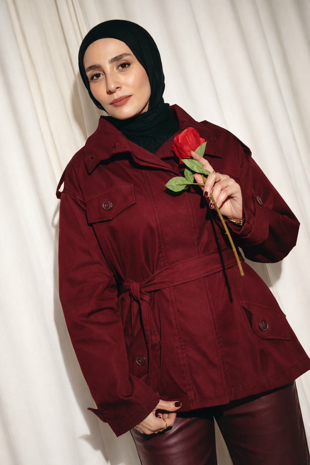 Gabardine Jacket – With Belt (Pockets, Plain)