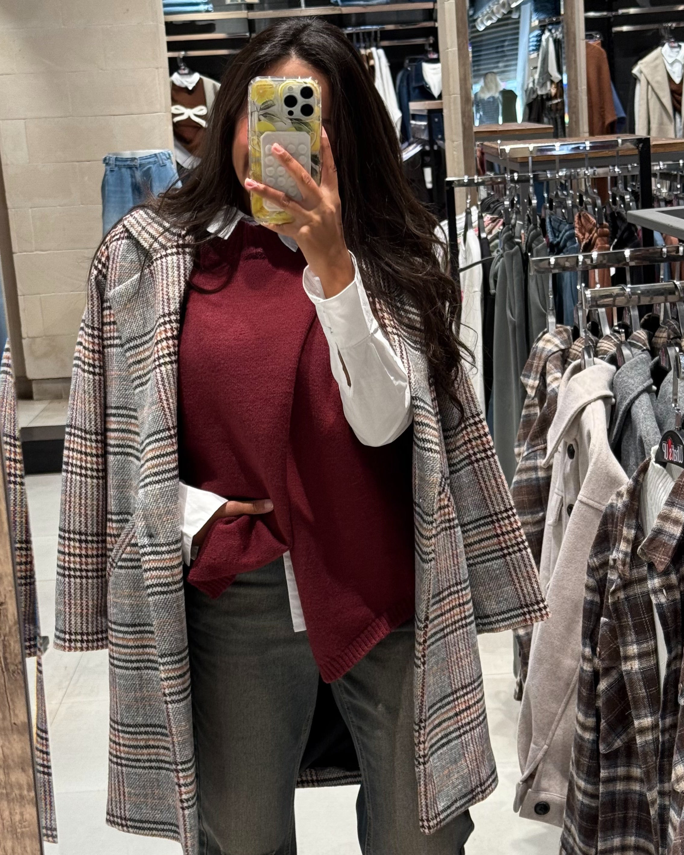 جاكيت صوف – منقوش (طويل)