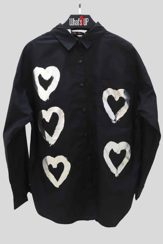 Printed Shirt With - Heart Pattern