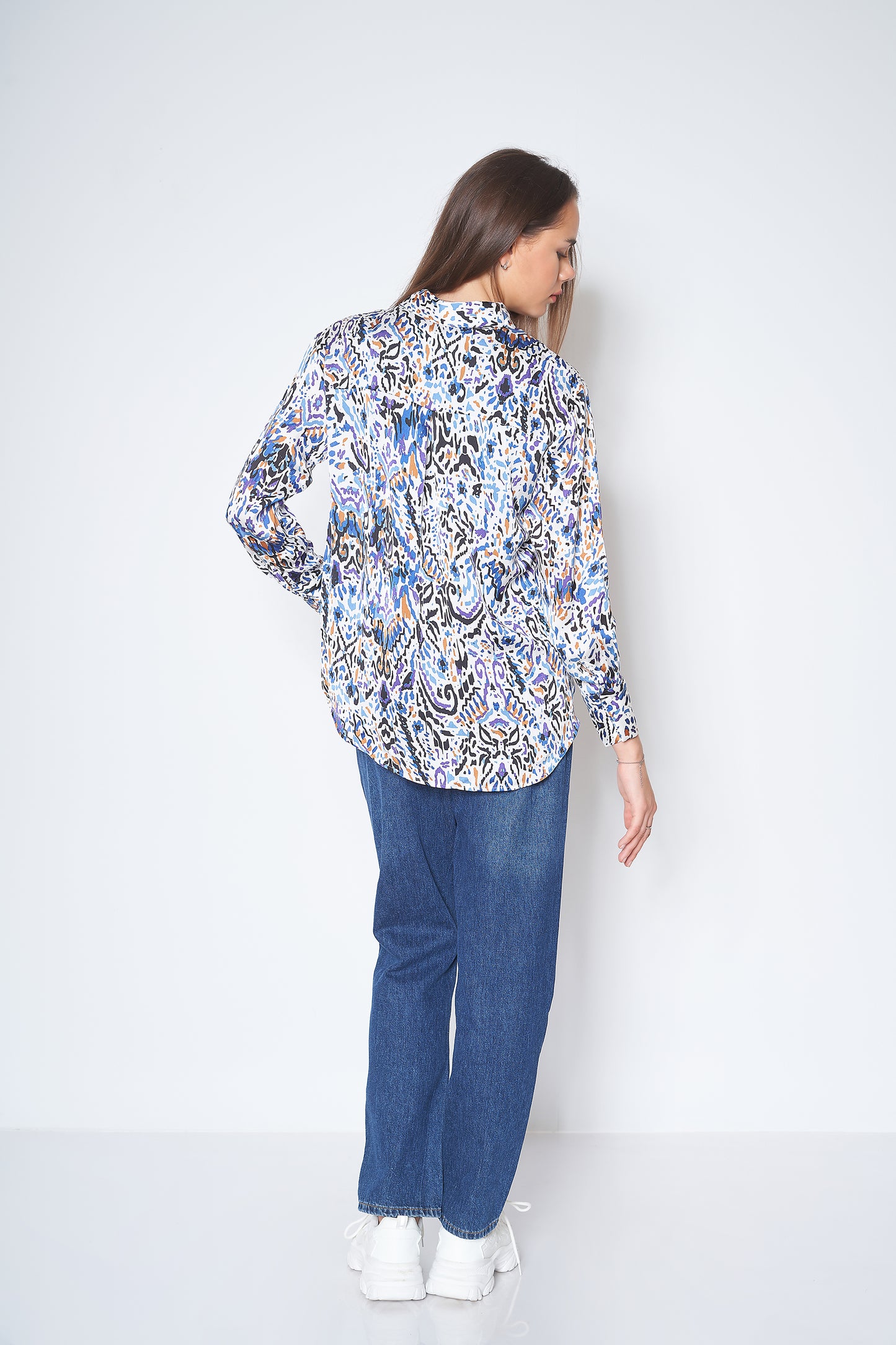 Colorful Button-Up Shirt - ( with Floral Pattern )