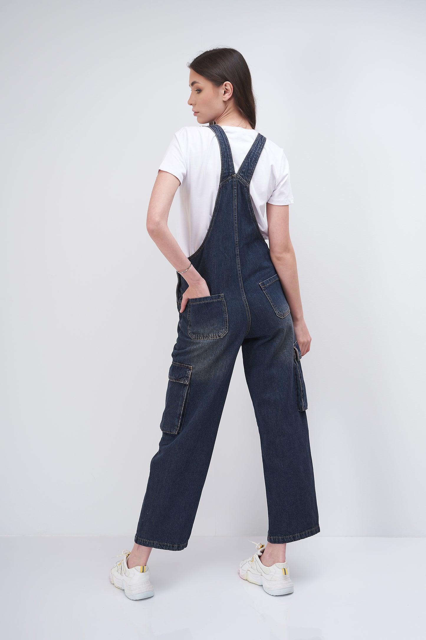 Denim jumpsuit - (with plain-pockets)