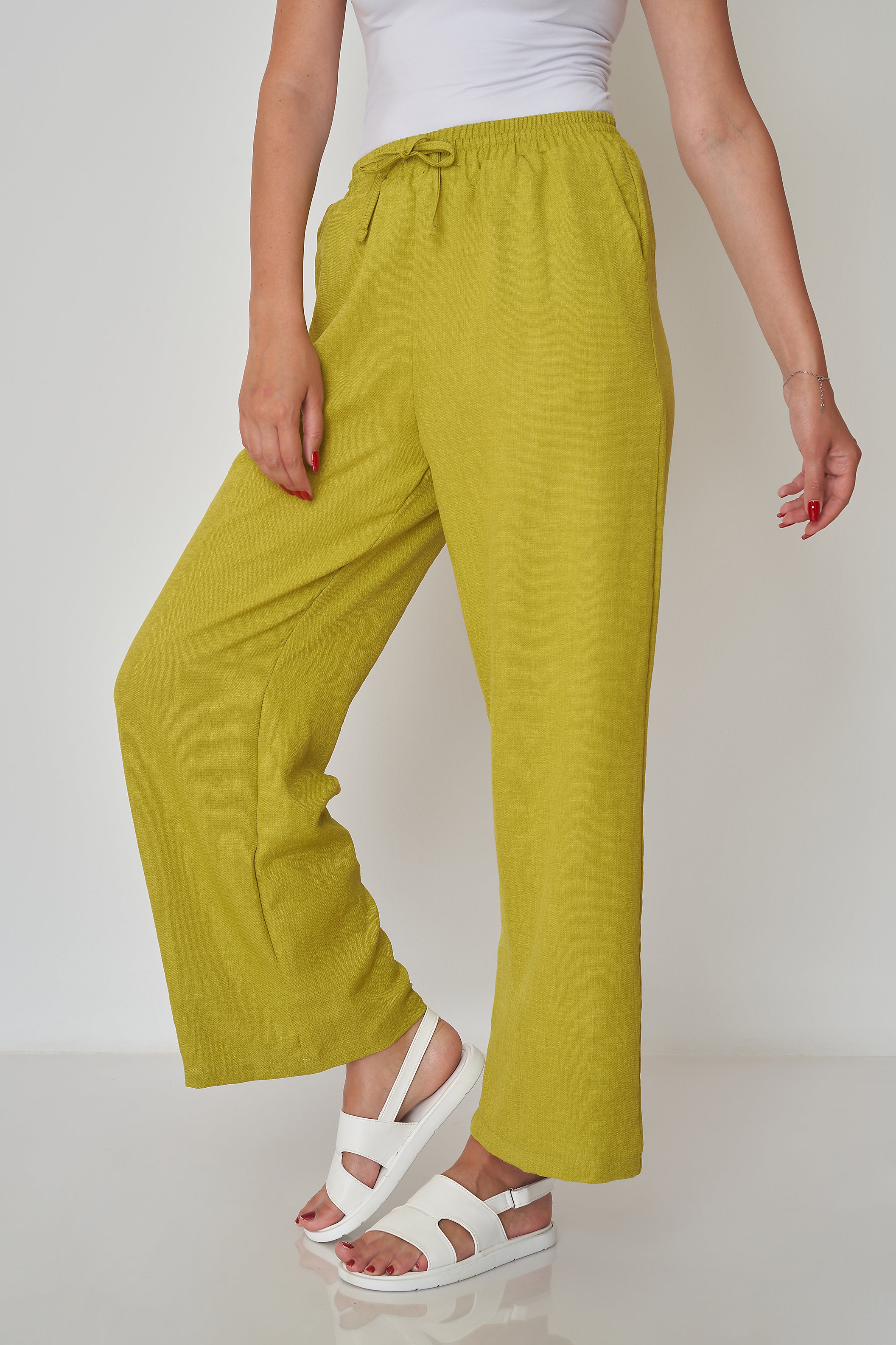 Mixed colors Trouser - Drawstring at waist