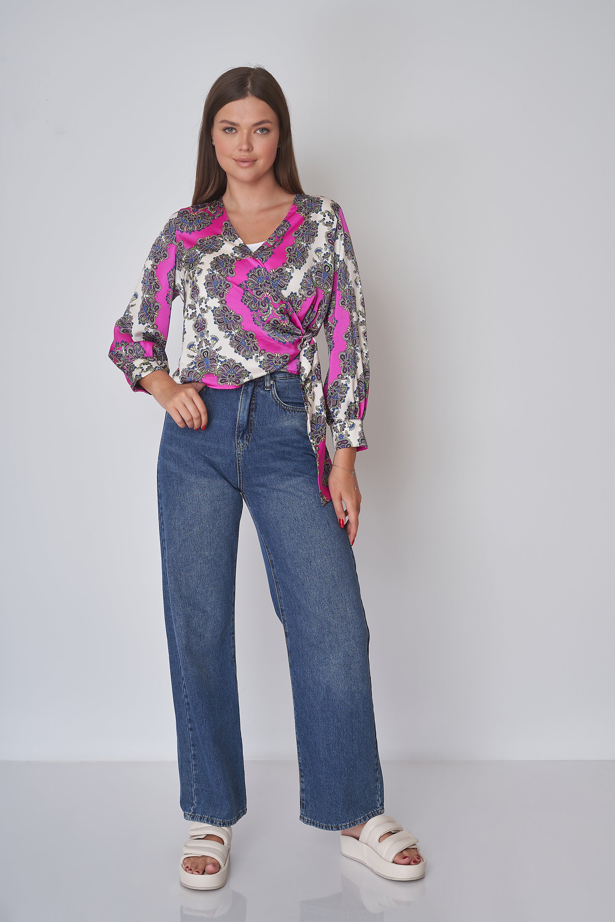 Wrap-Around Blouse - ( Floral Colors )