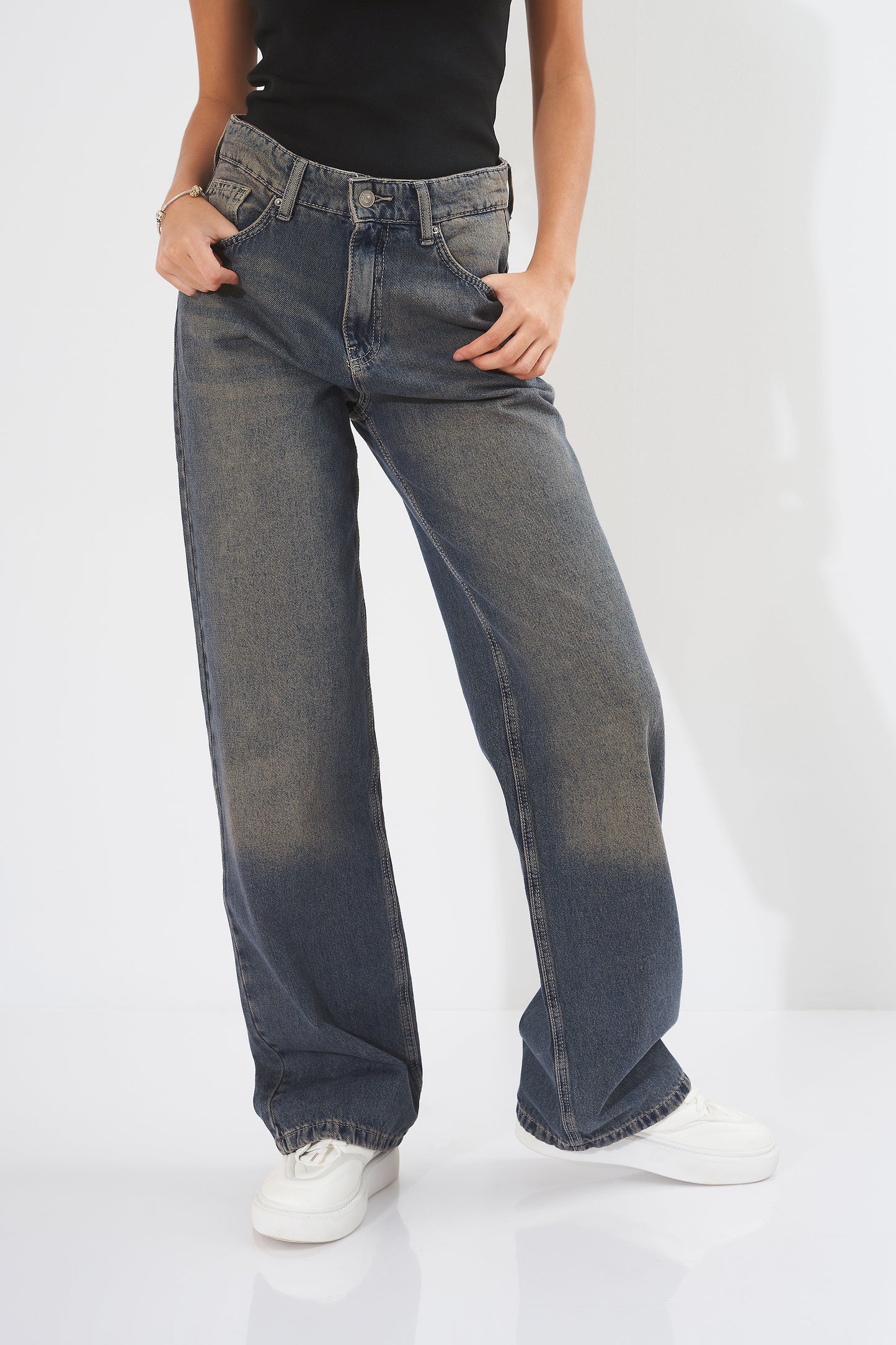 jeans - Plain - (wide leg)