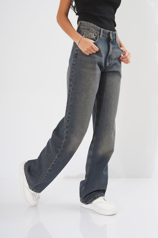 jeans - Plain - (wide leg)