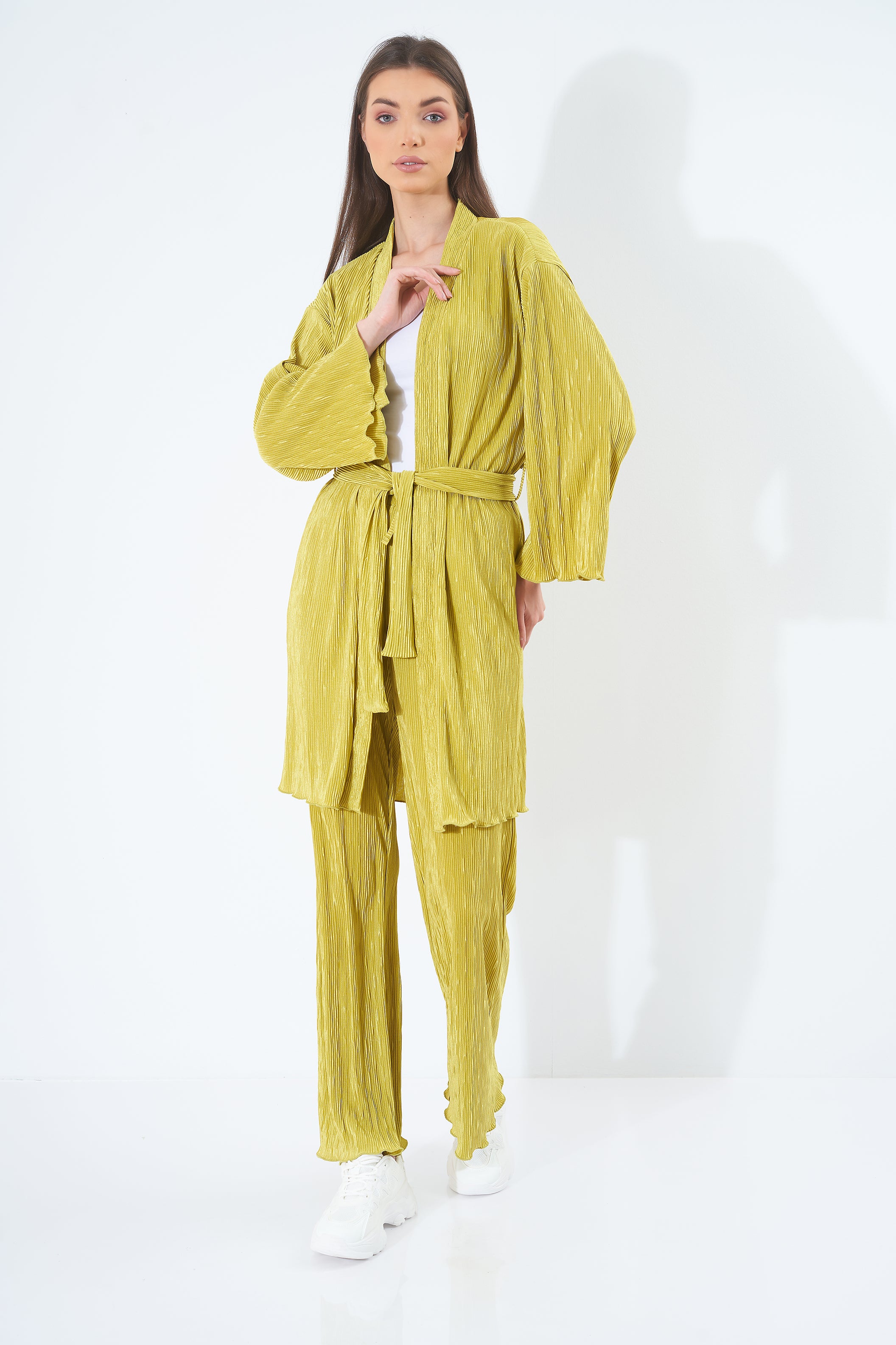 Plain Pleated Satin - Kimono (Colorful)