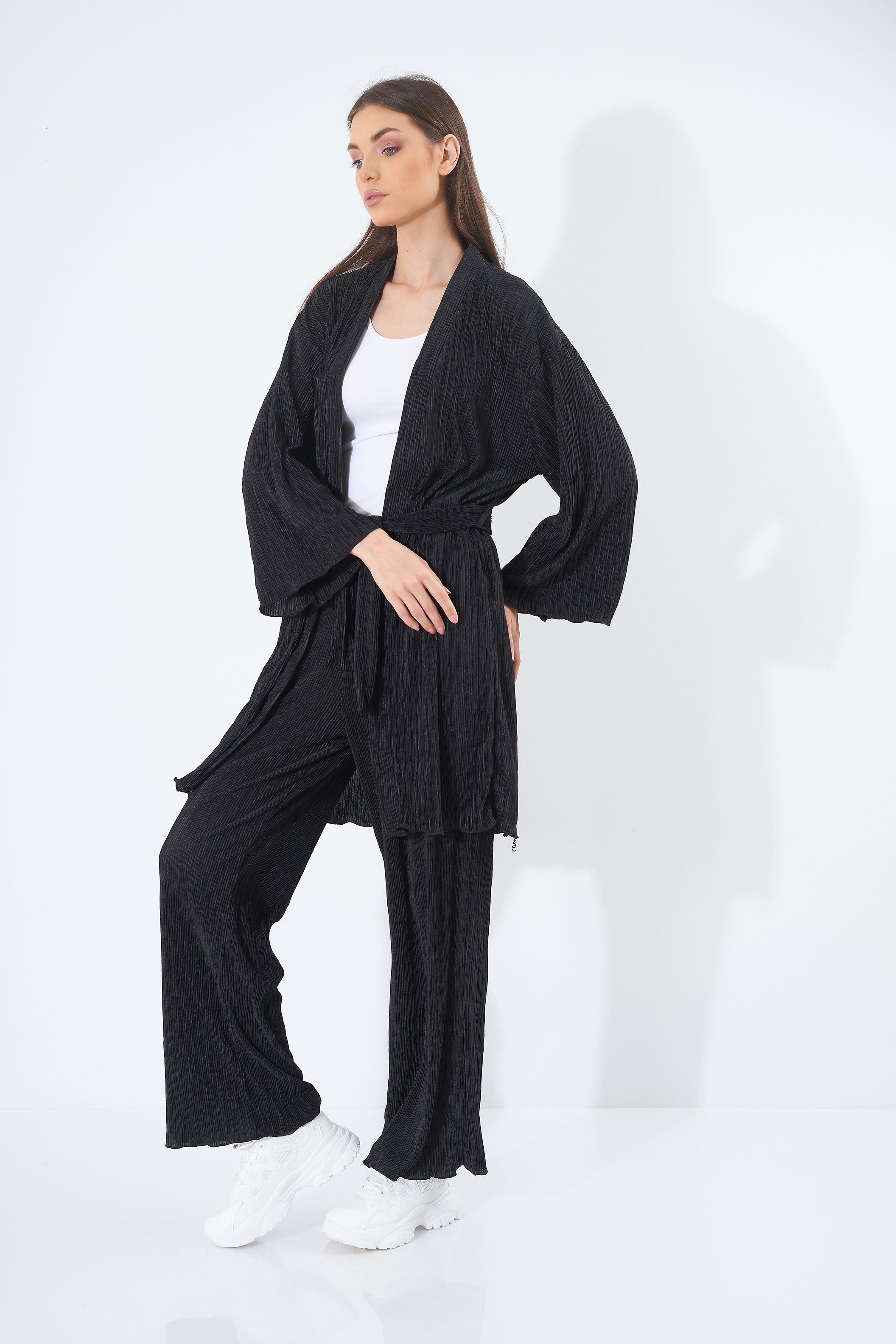 Plain Pleated Satin - Kimono (Colorful)