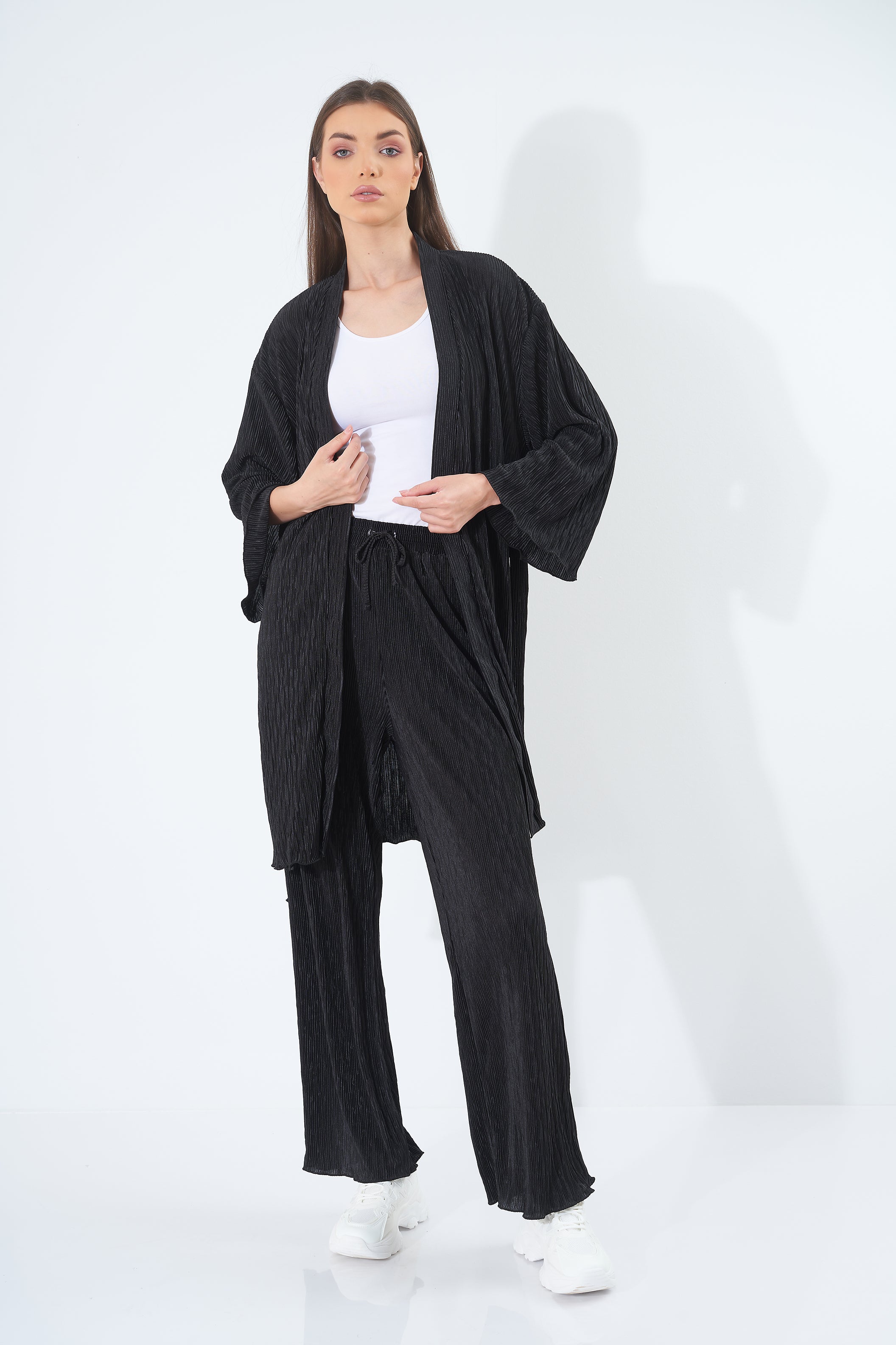 Plain Pleated Satin - Kimono (Colorful)