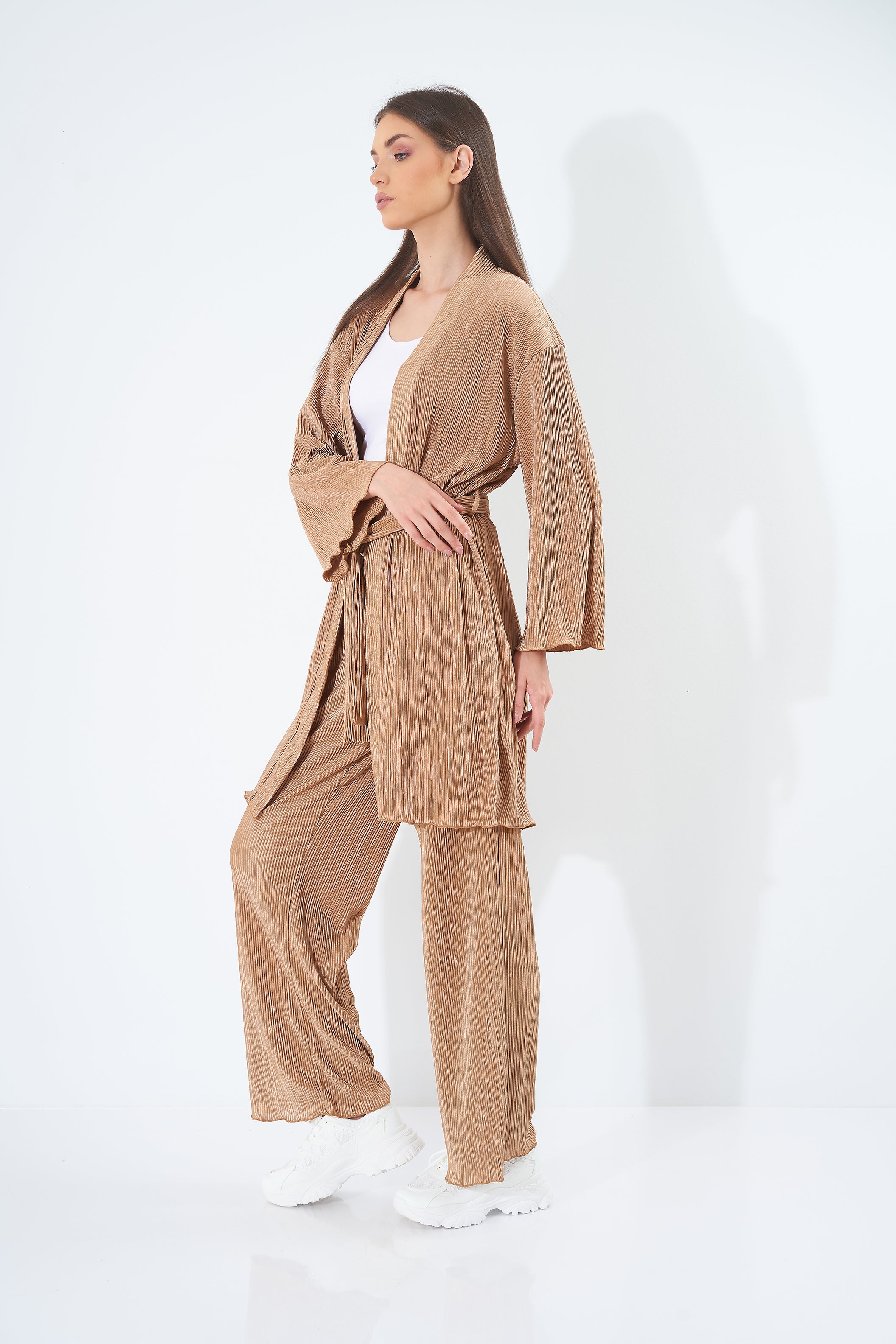 Plain Pleated Satin - Kimono (Colorful)