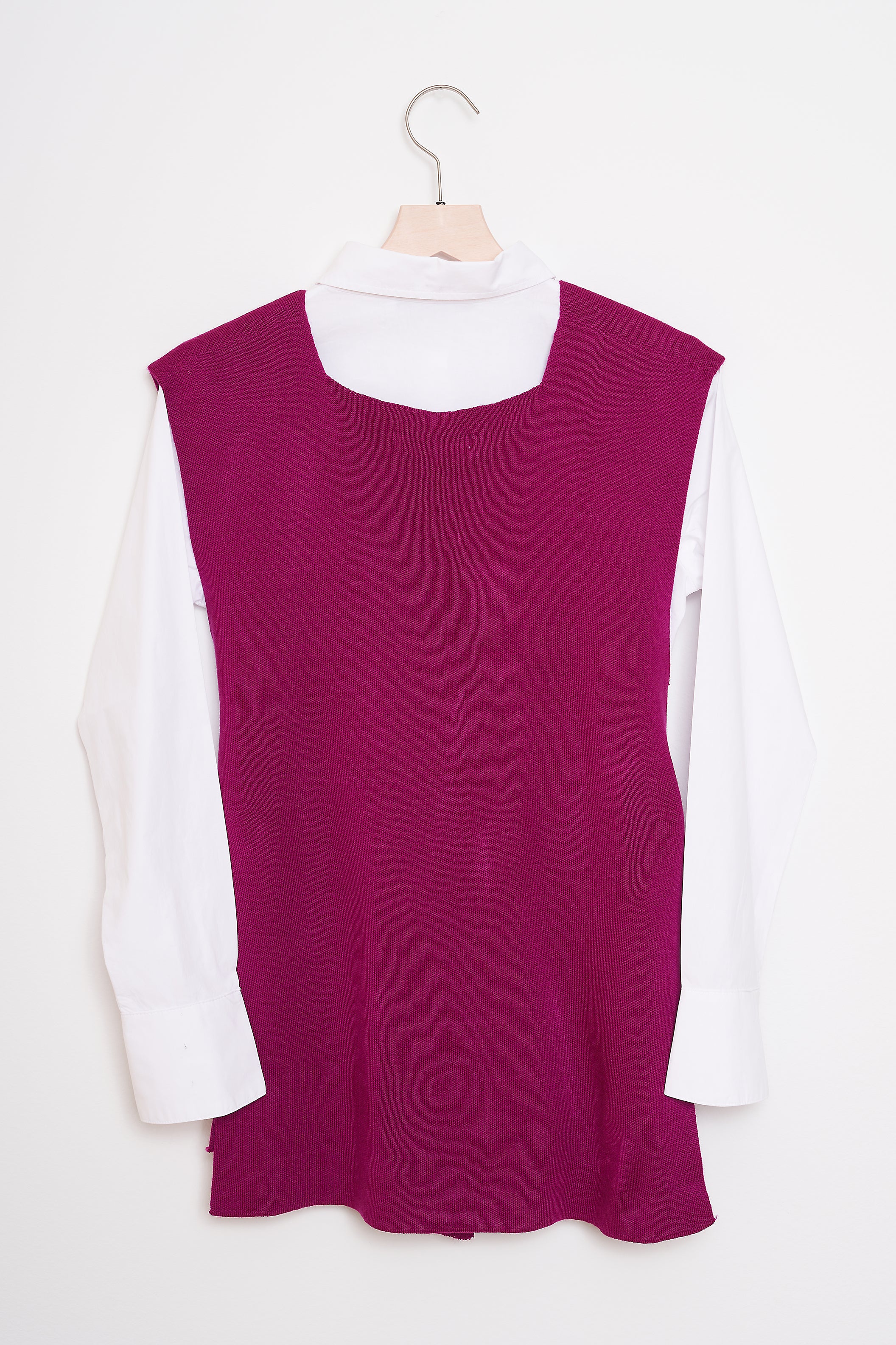 Plain Knitwear Vest - With Belt