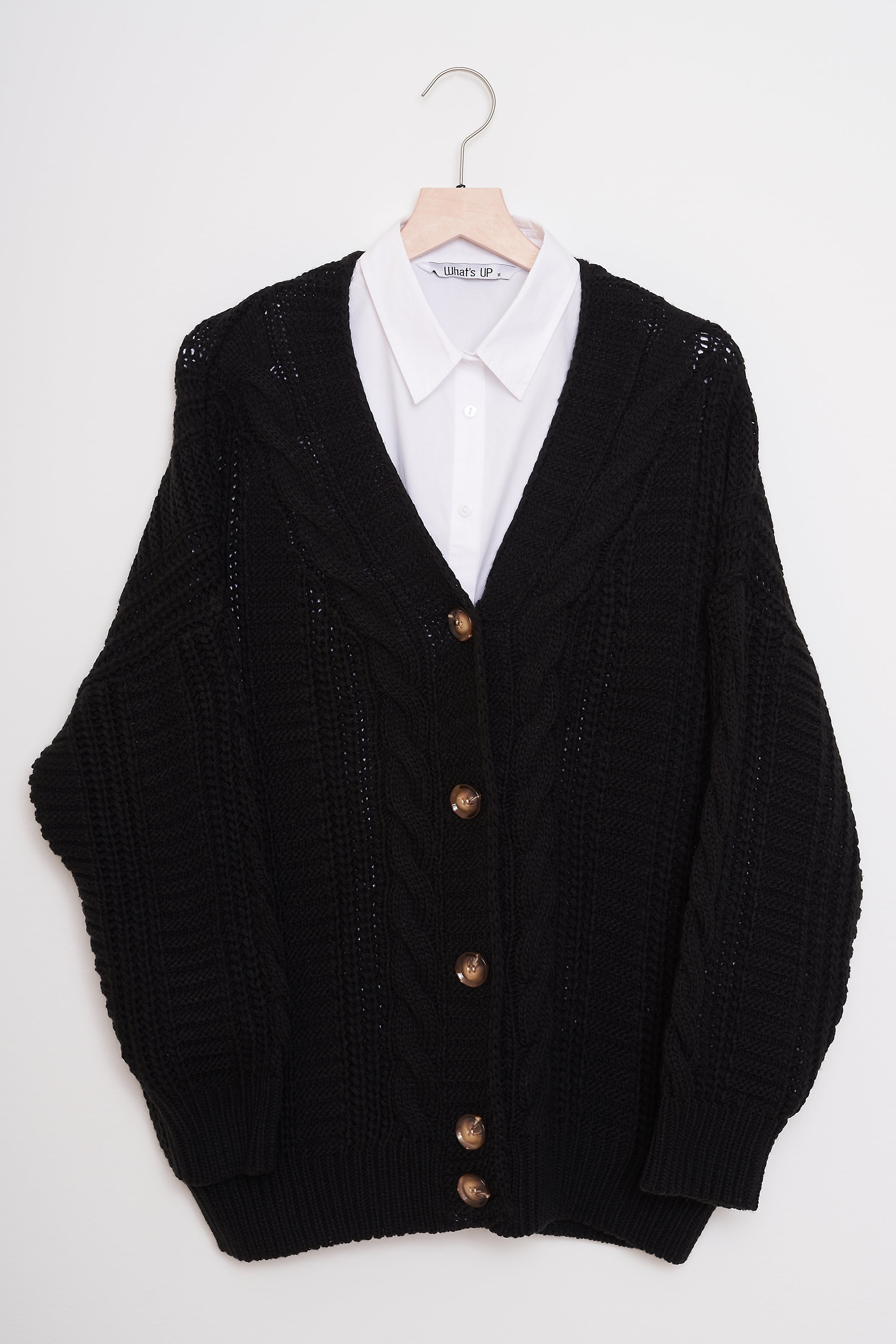 Knitwear Cardigan - Cable Knit Pattern