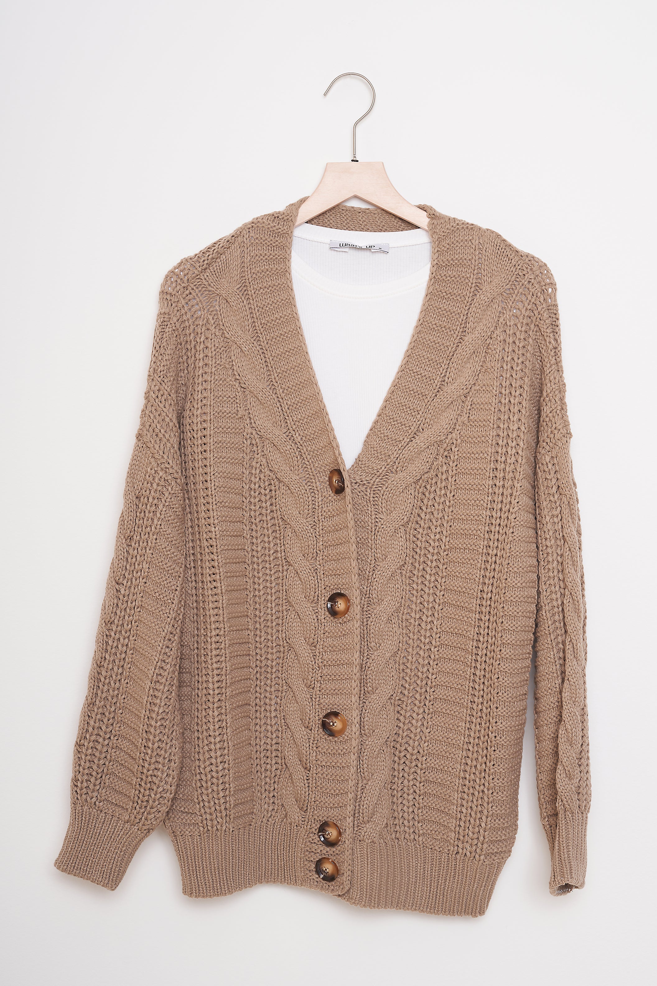 Knitwear Cardigan - Cable Knit Pattern