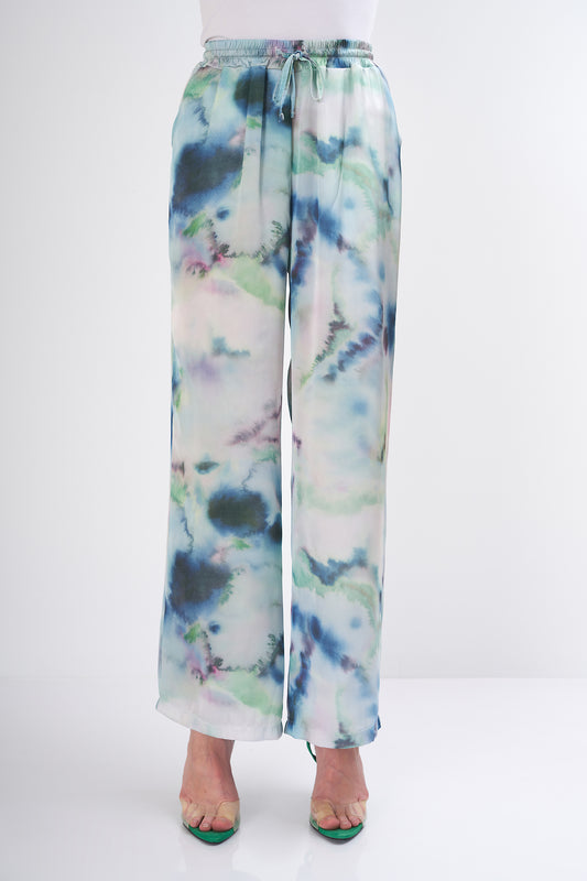 Floral print Satin-Trousers