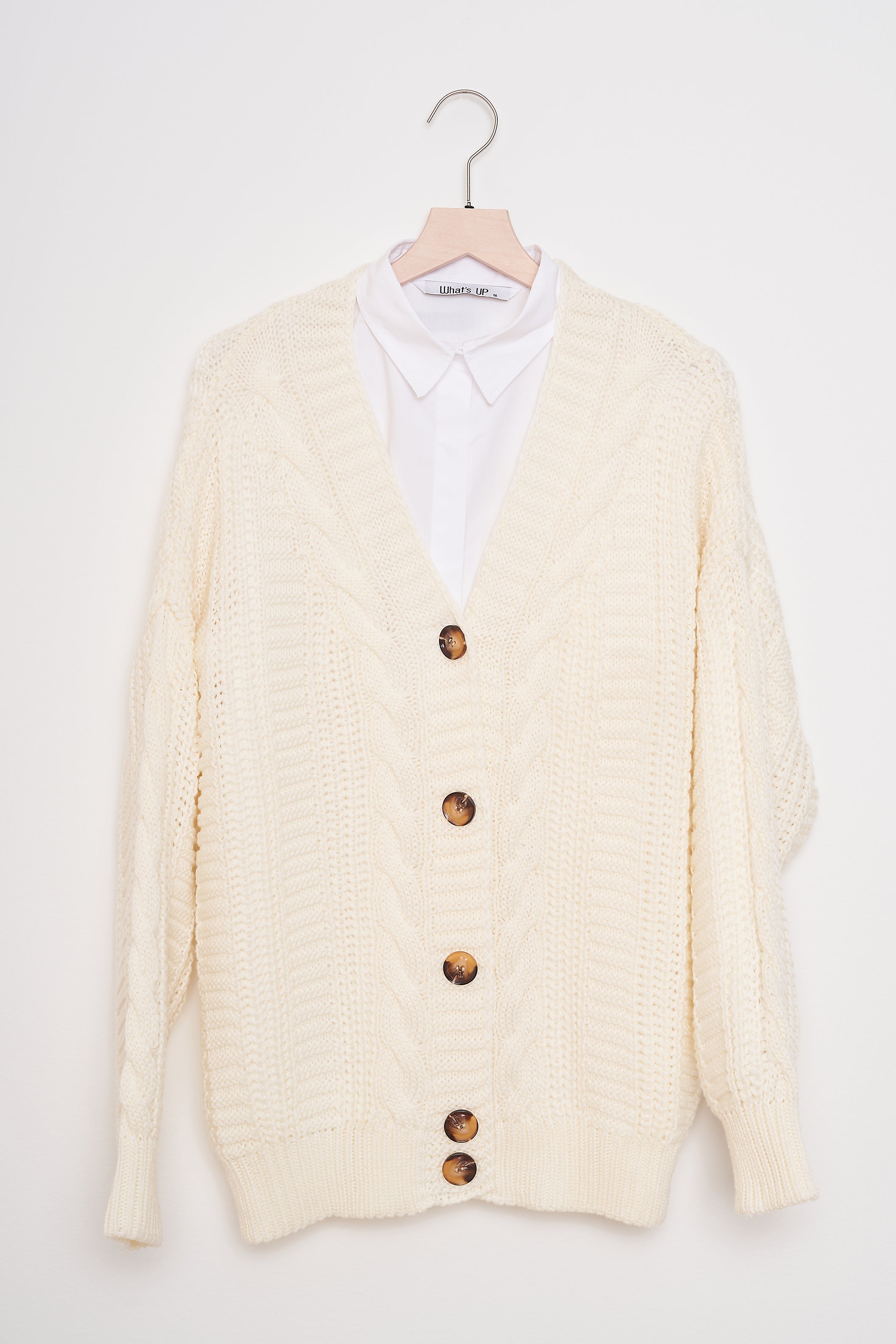 Knitwear Cardigan - Cable Knit Pattern