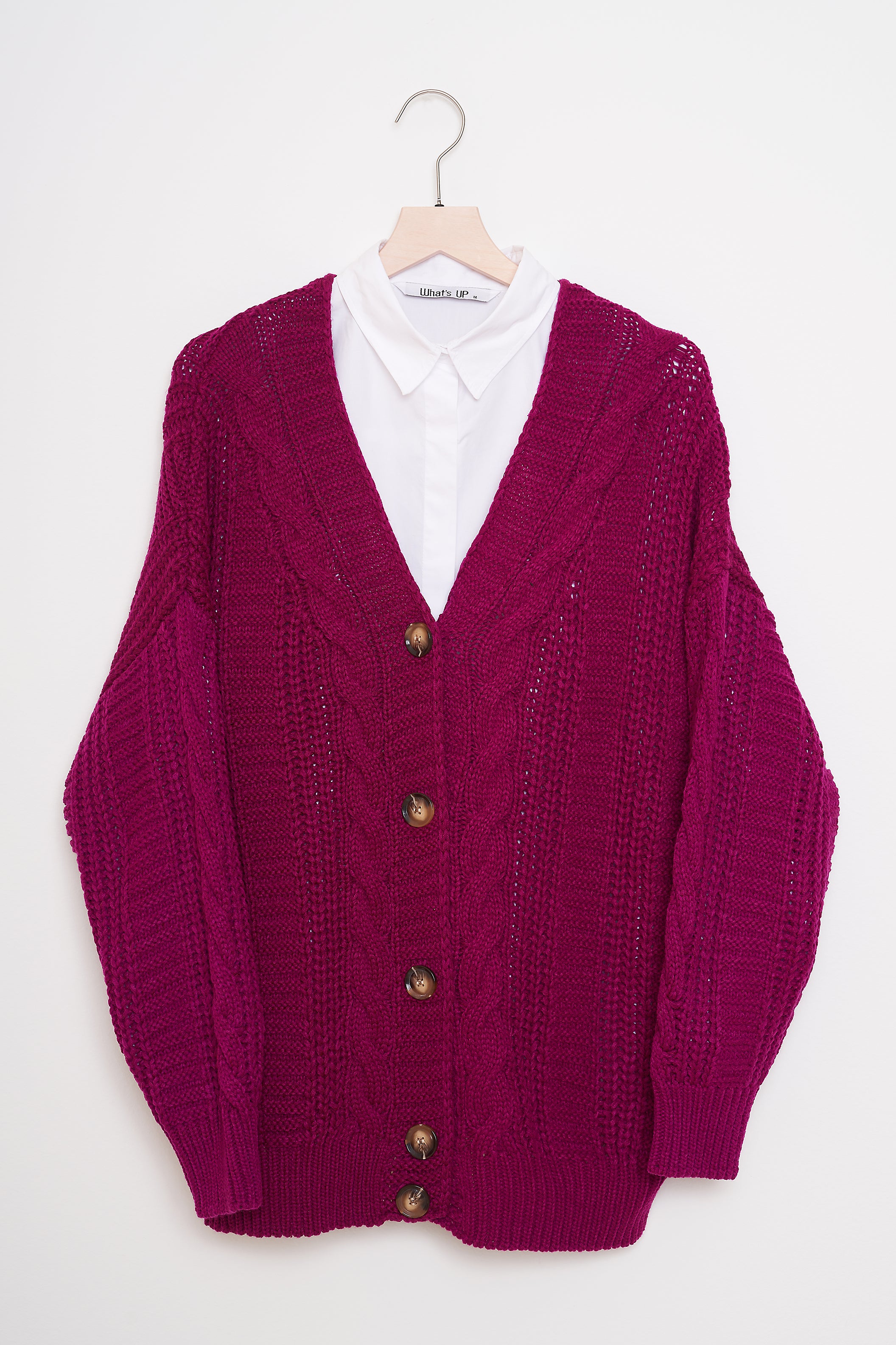 Knitwear Cardigan - Cable Knit Pattern