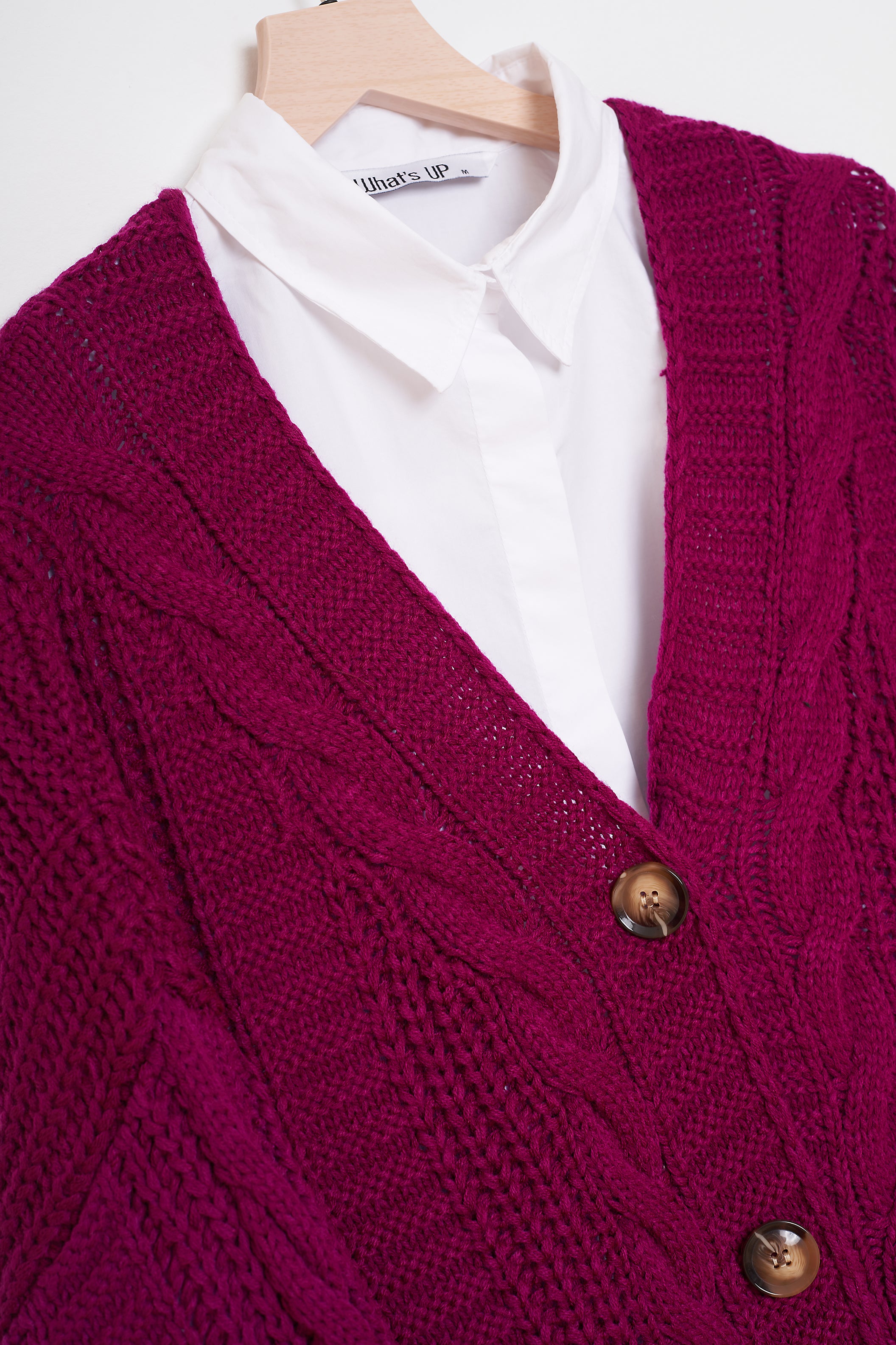 Knitwear Cardigan - Cable Knit Pattern