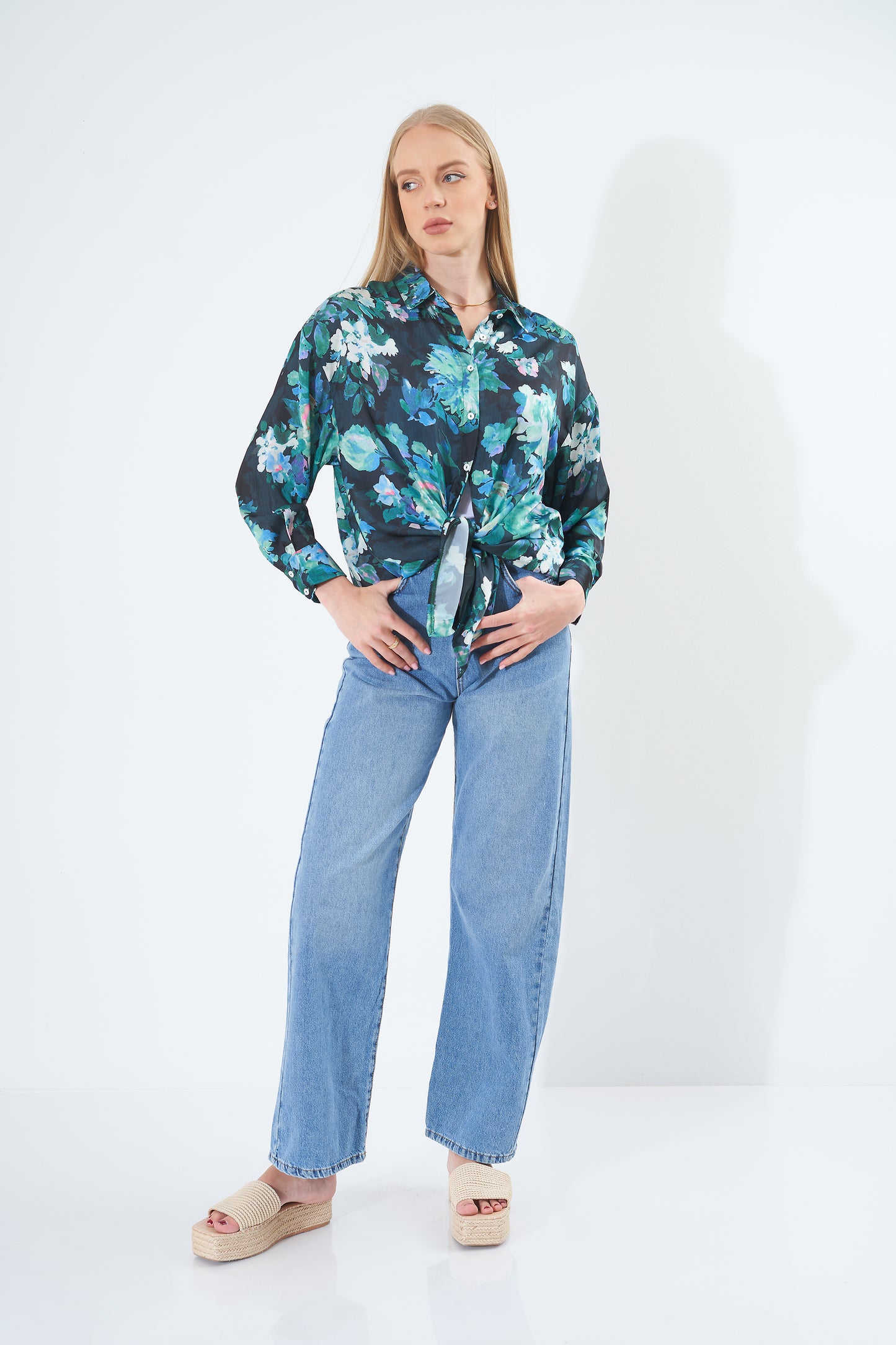 Floral Satin - Shirt Colorful