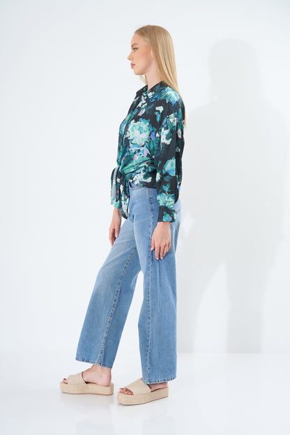 Floral Satin - Shirt Colorful