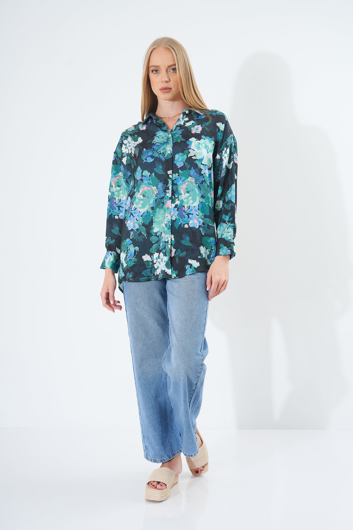 Floral Satin - Shirt Colorful