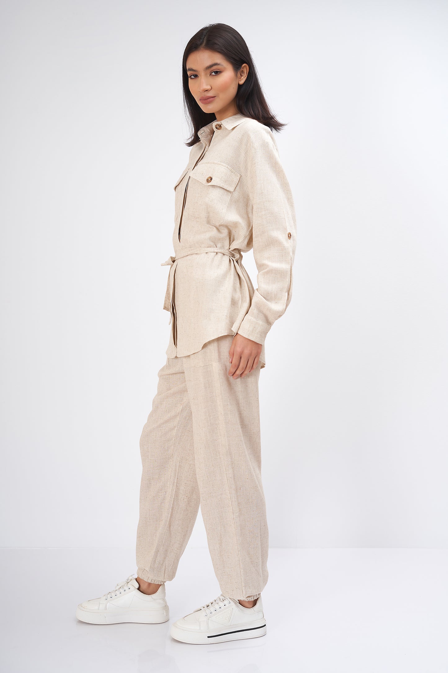 Linen Shirt - Belted (2 Pockets)