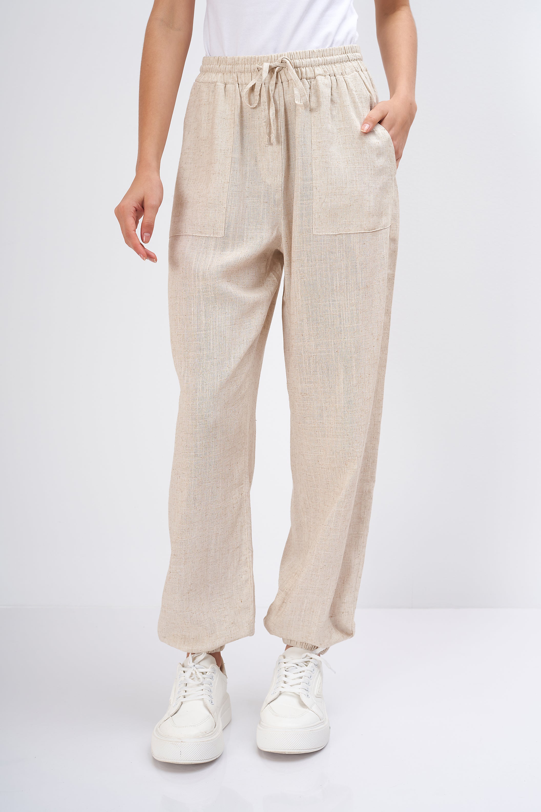 Linen Trousers - Tie-Waist