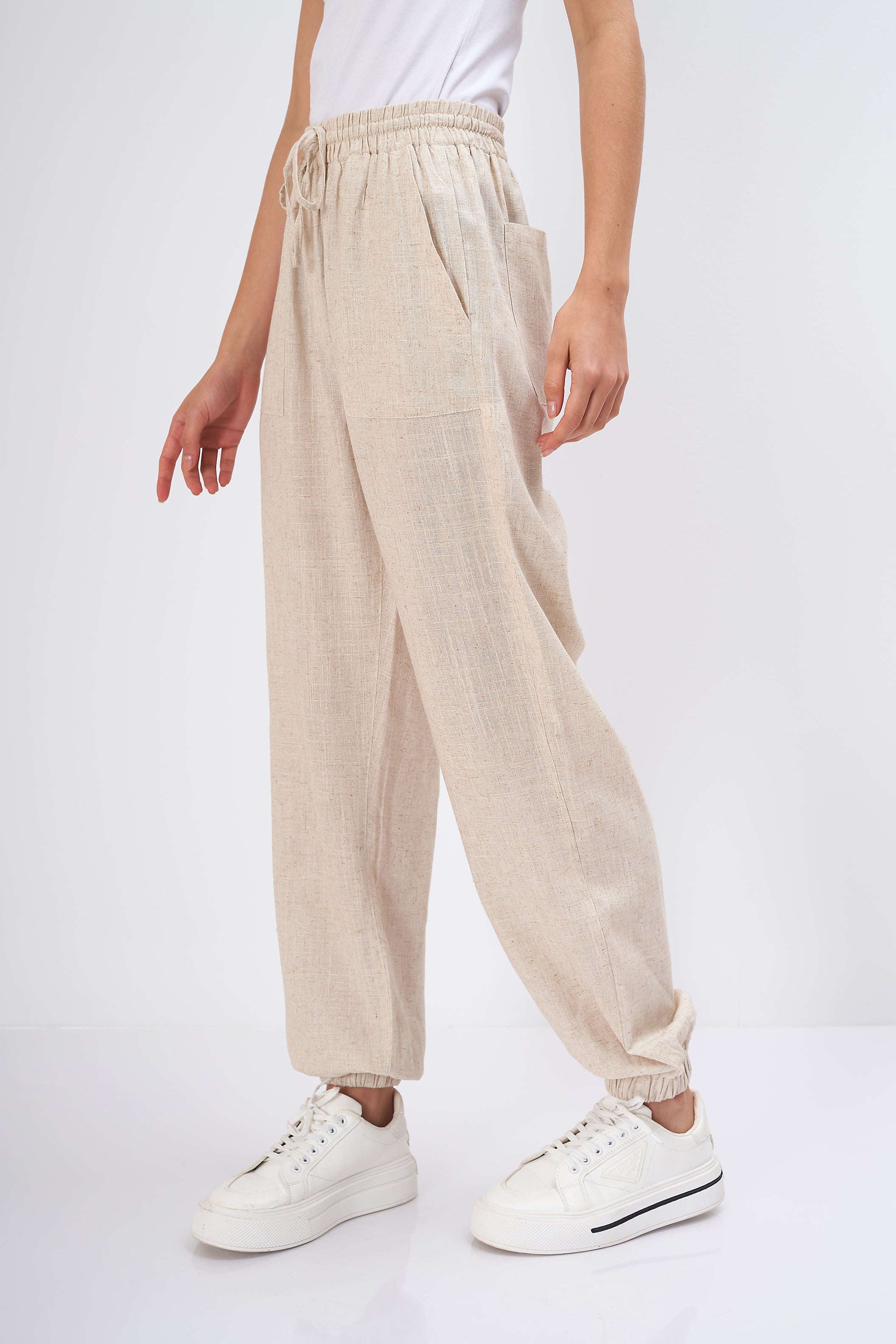 Linen Trousers - Tie-Waist