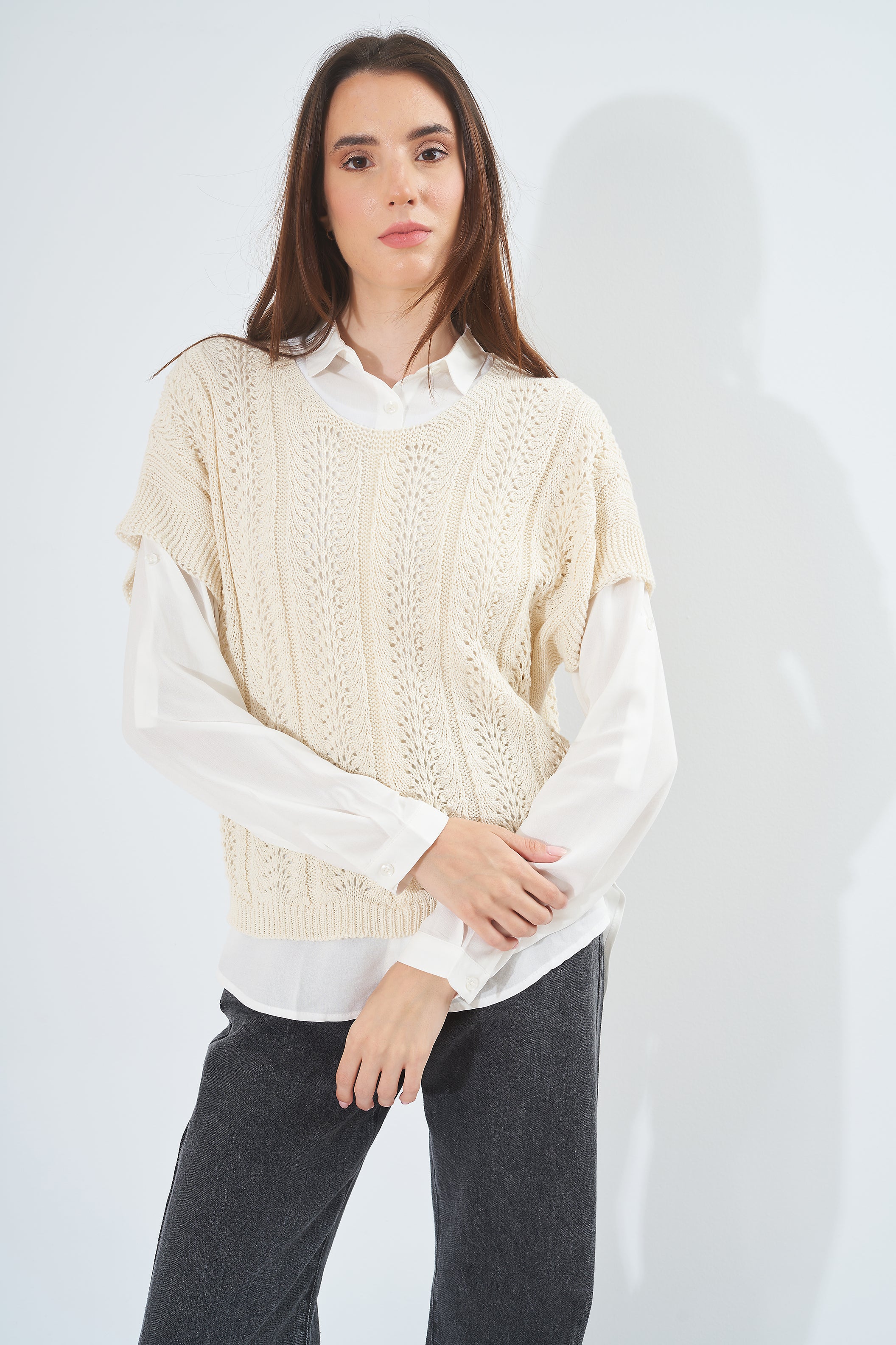 Plain Colored Knitted - Blouse