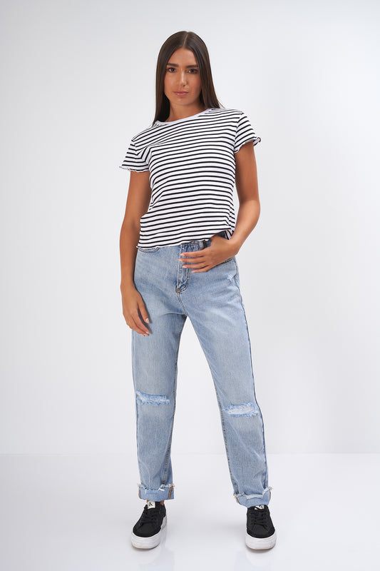 Plain T-shirt - (With-Stripes)