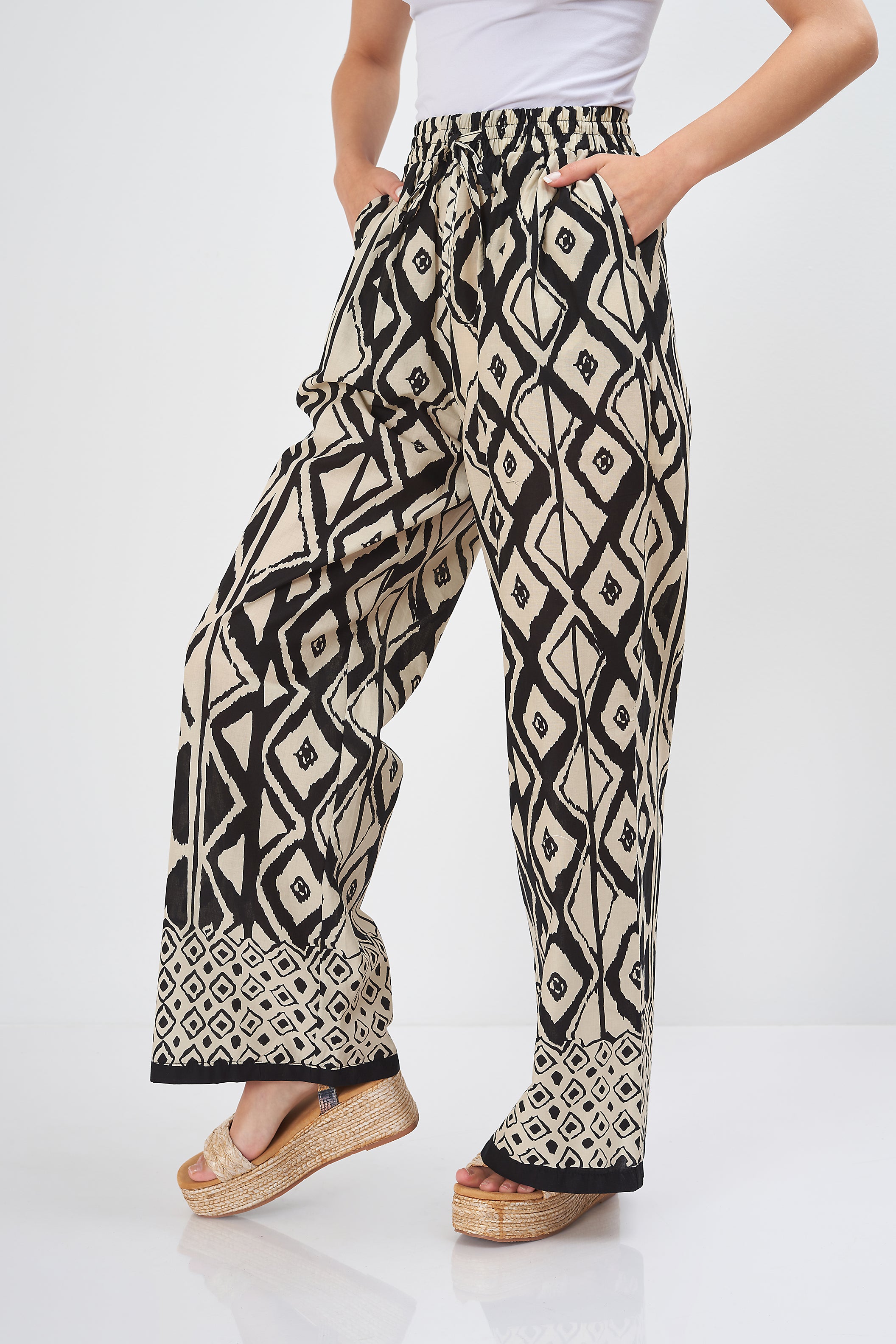 Printed Trouser - (Drawstring-Waist)