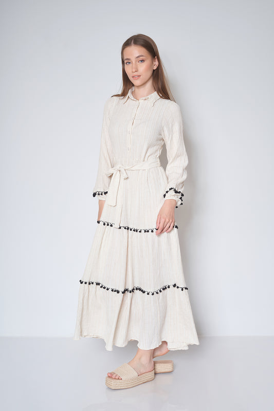 Simple Long - Dress with Belt