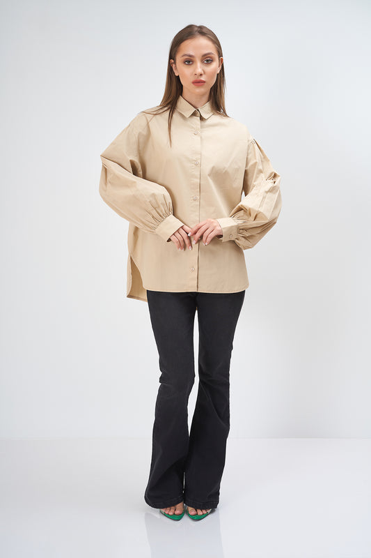 Plain Blouse - Puff Sleeves