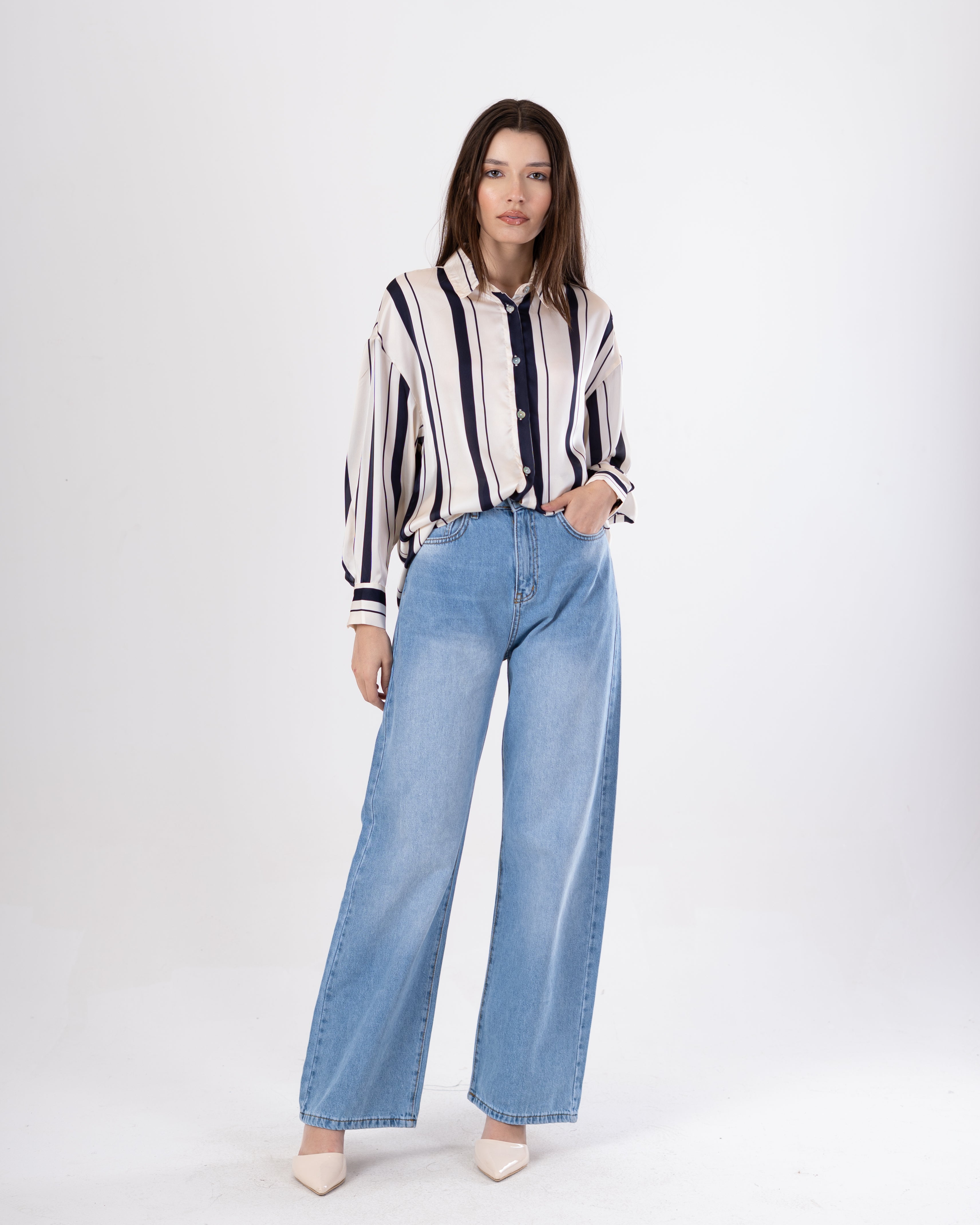 Satin Shirt – Bold Stripes