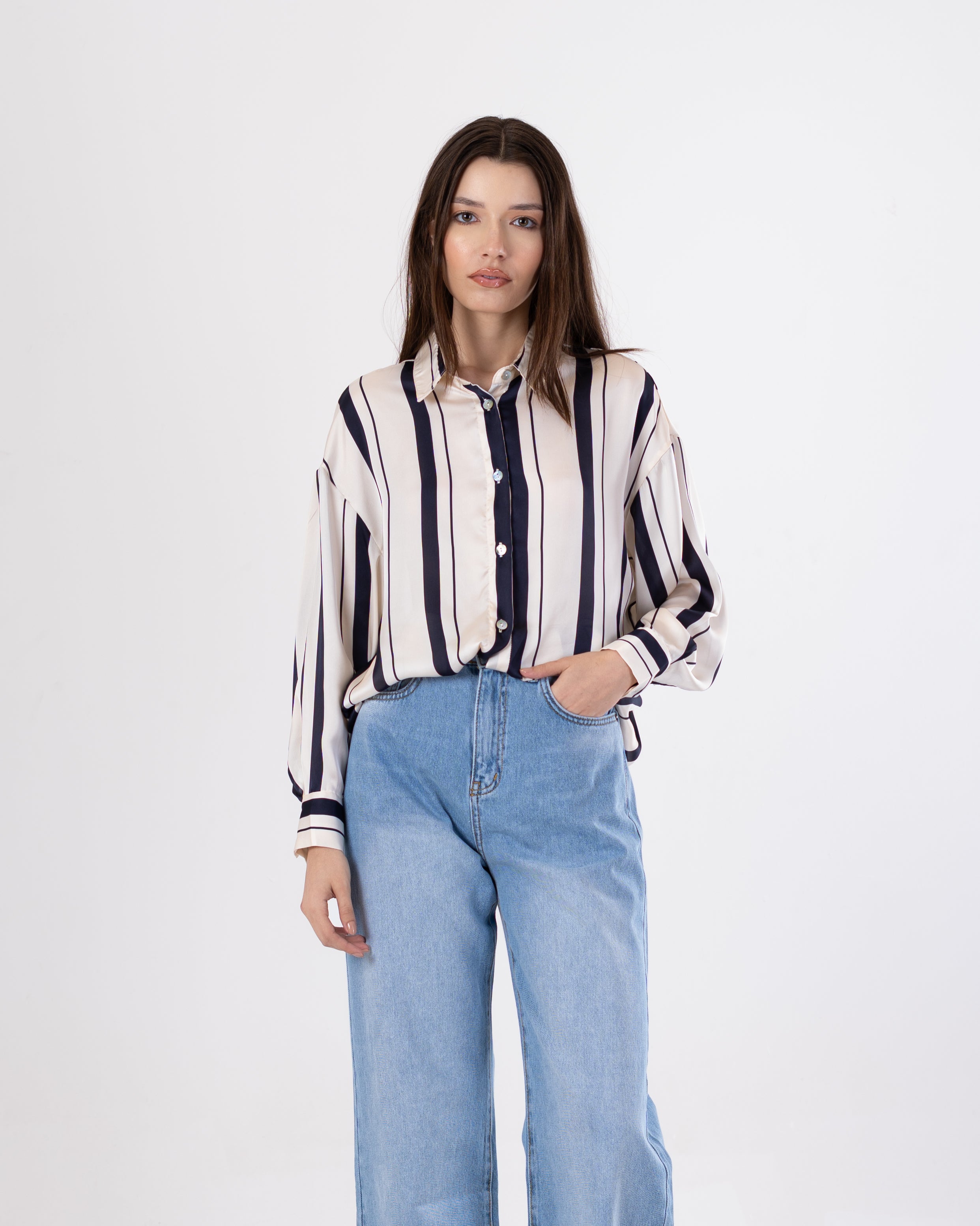 Satin Shirt – Bold Stripes