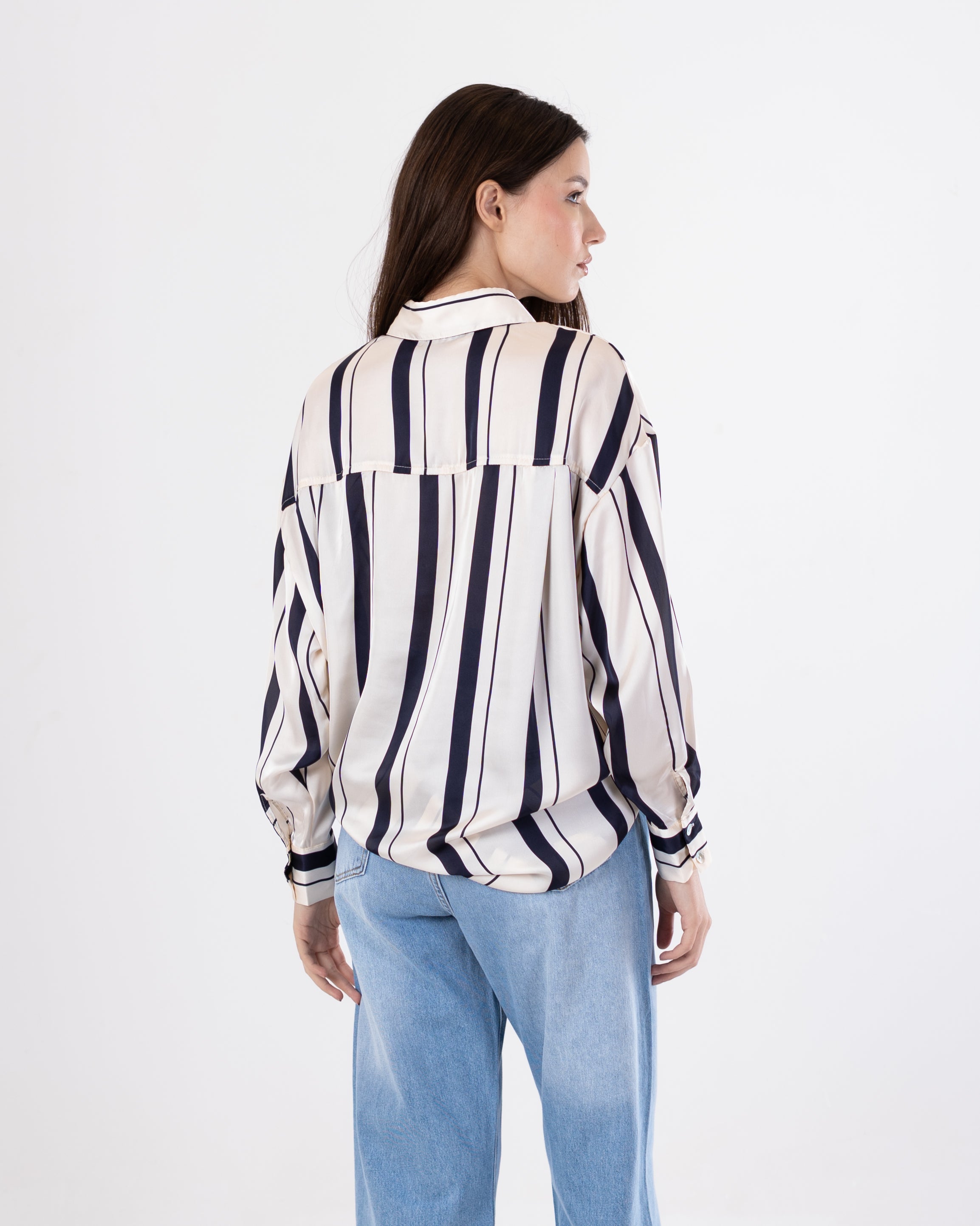 Satin Shirt – Bold Stripes