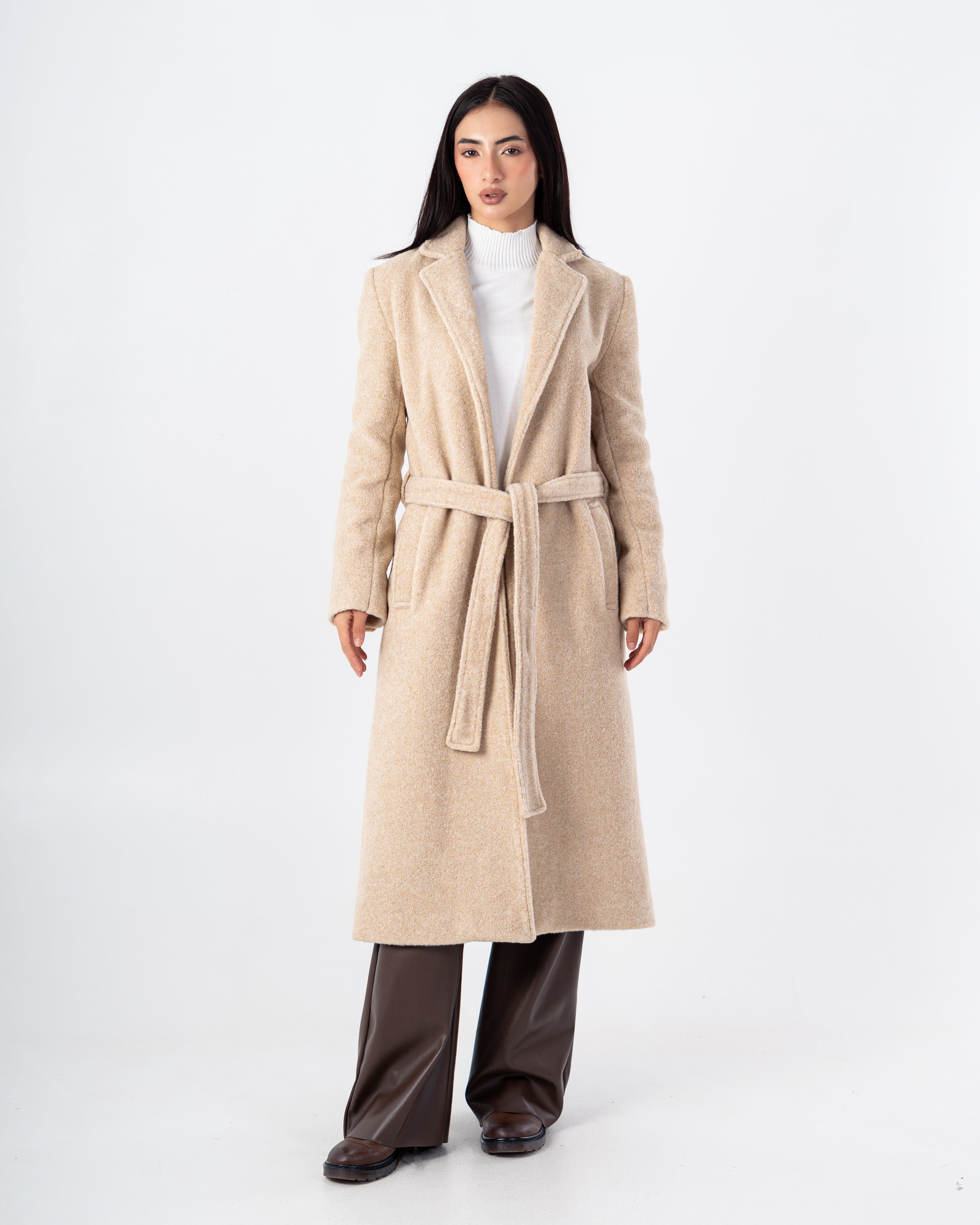 Trench Coat – Long Wool (With Belt)
