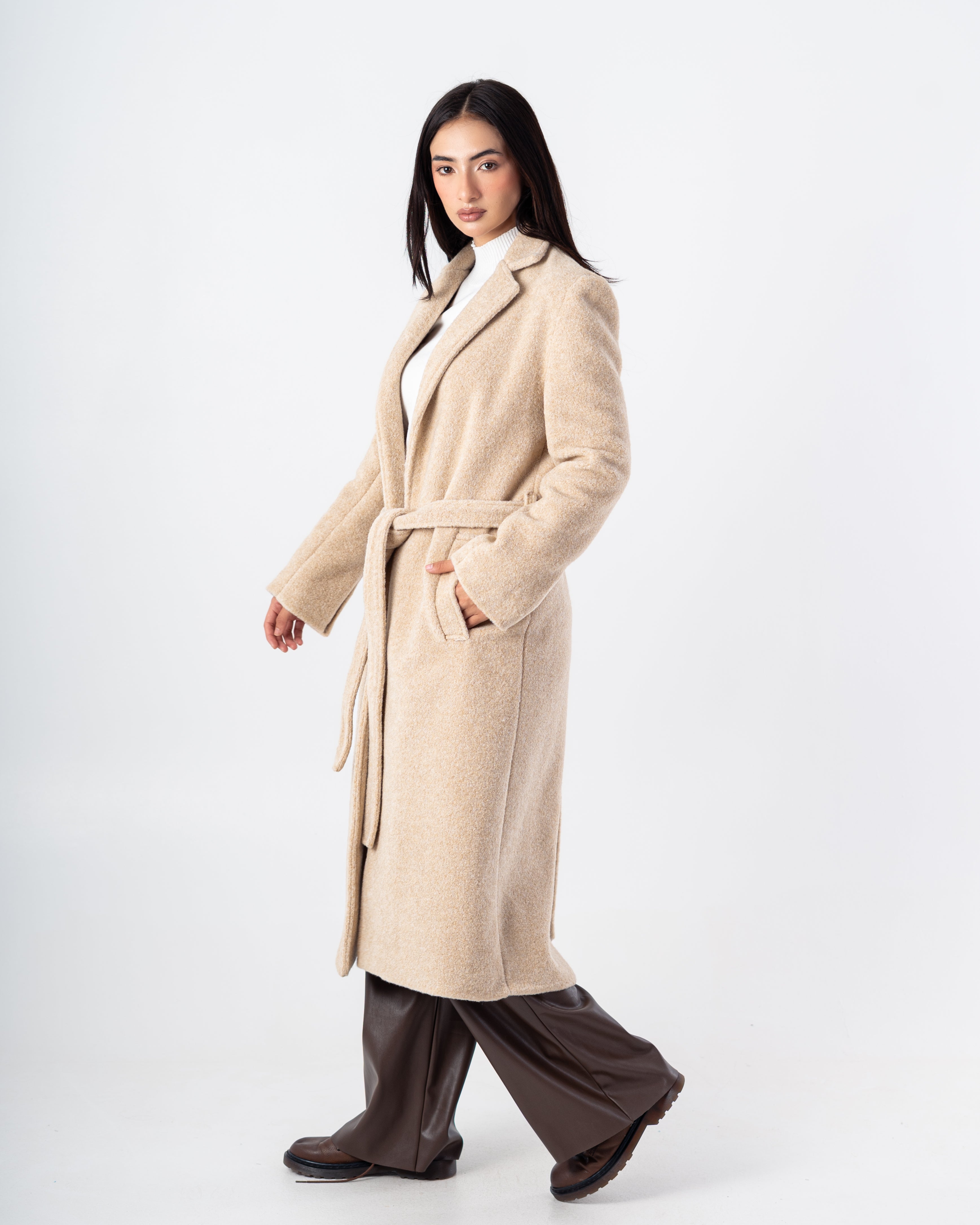 Trench Coat – Long Wool (With Belt)