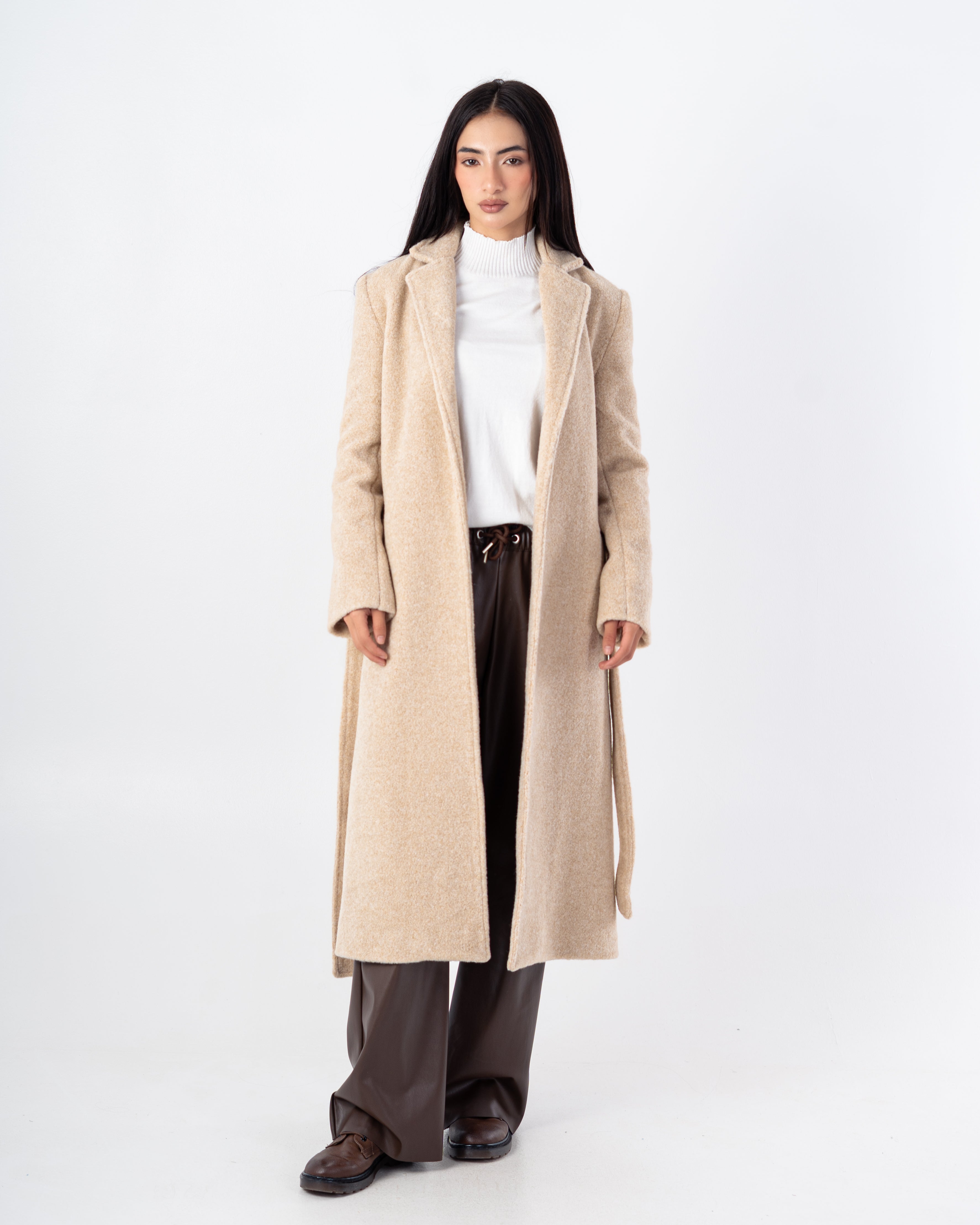 Trench Coat – Long Wool (With Belt)