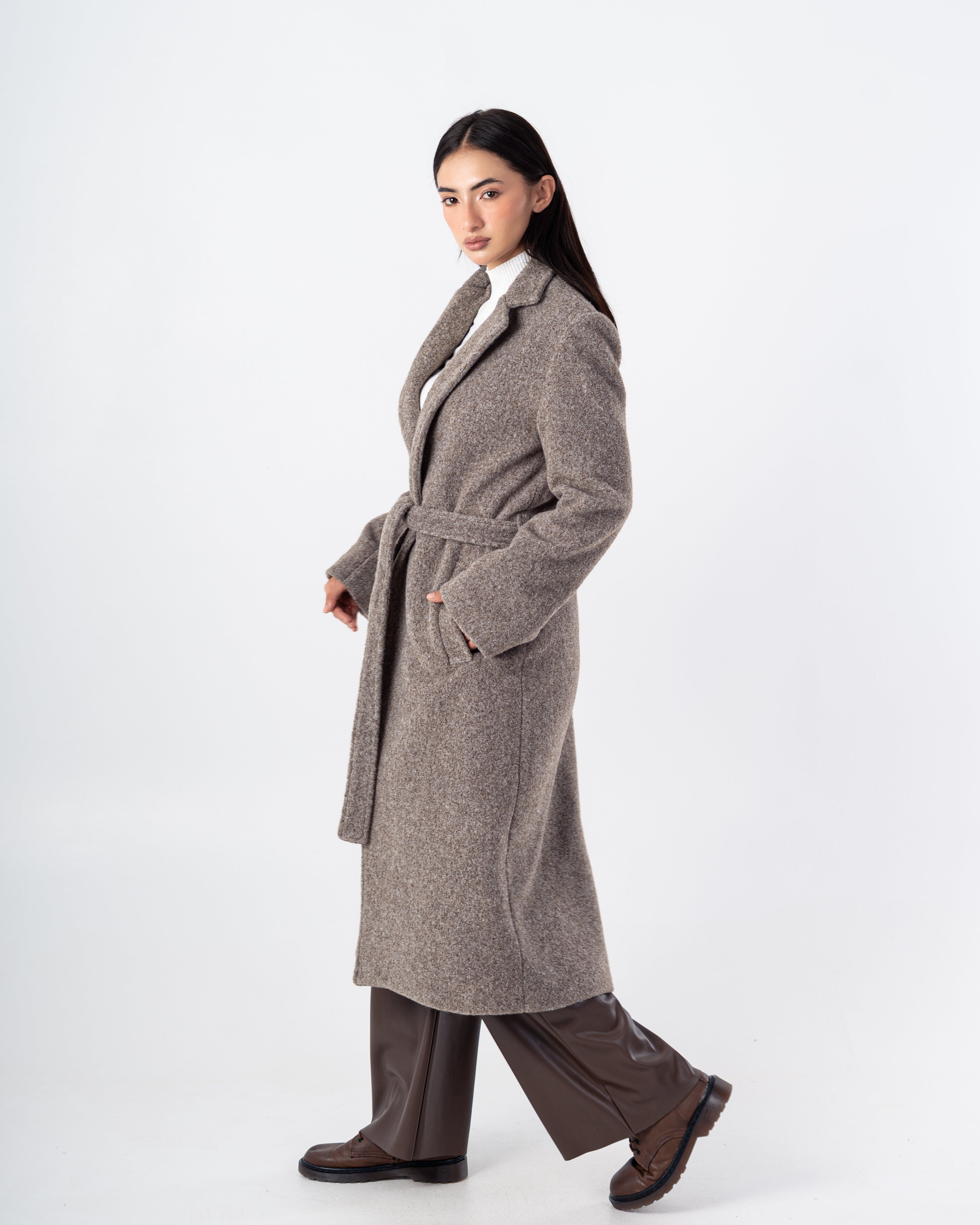 Trench Coat – Long Wool (With Belt)
