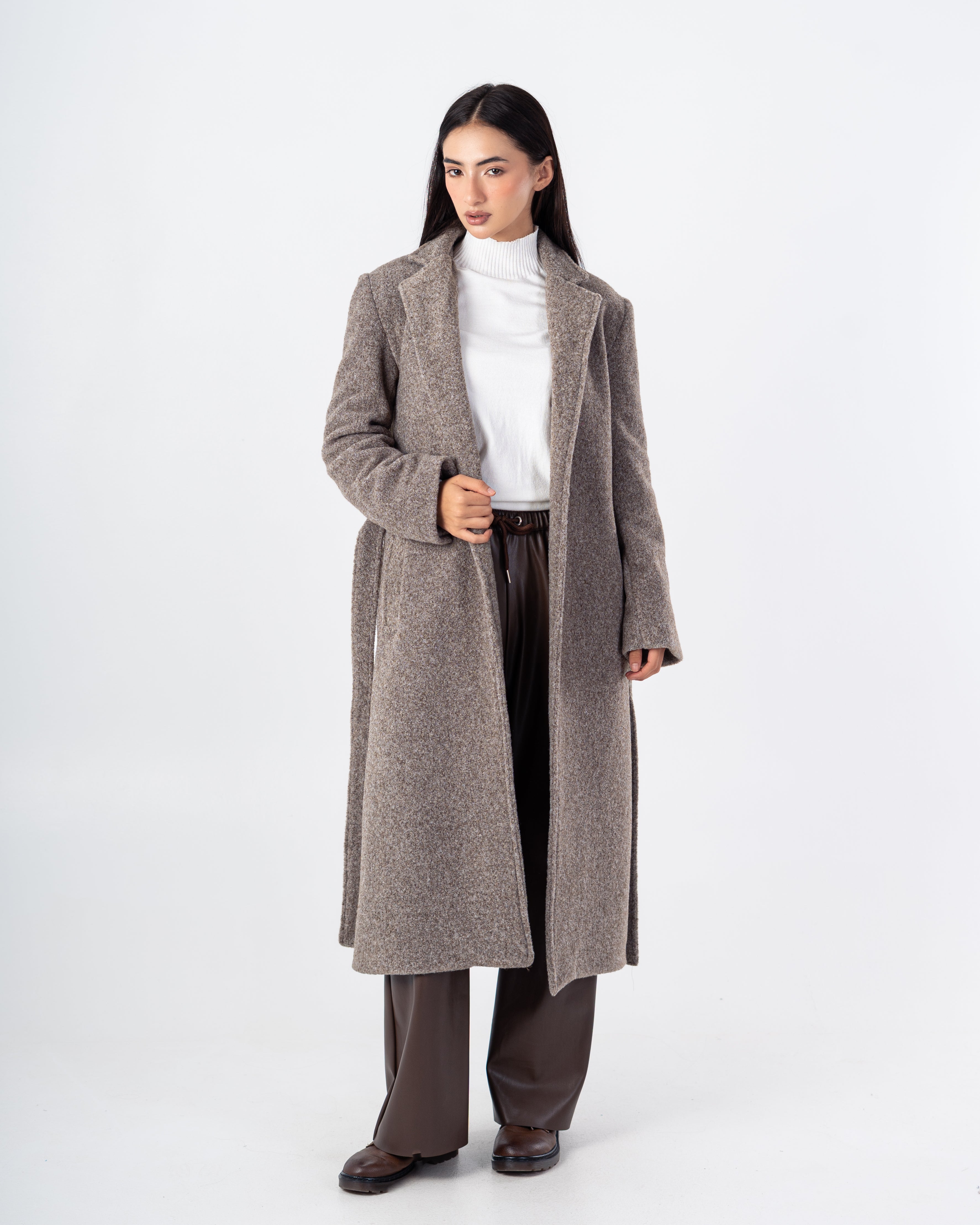 Trench Coat – Long Wool (With Belt)