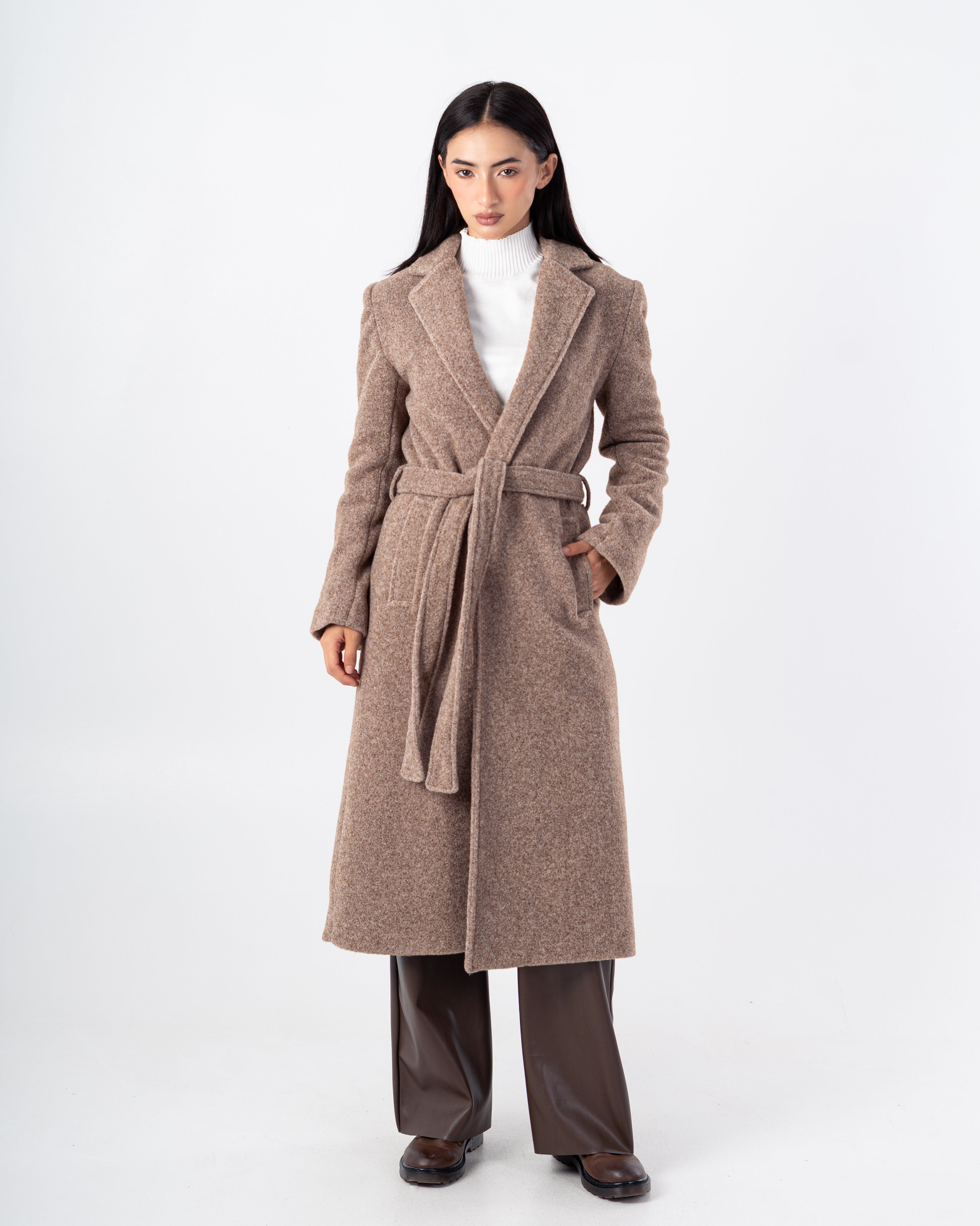 Trench Coat – Long Wool (With Belt)