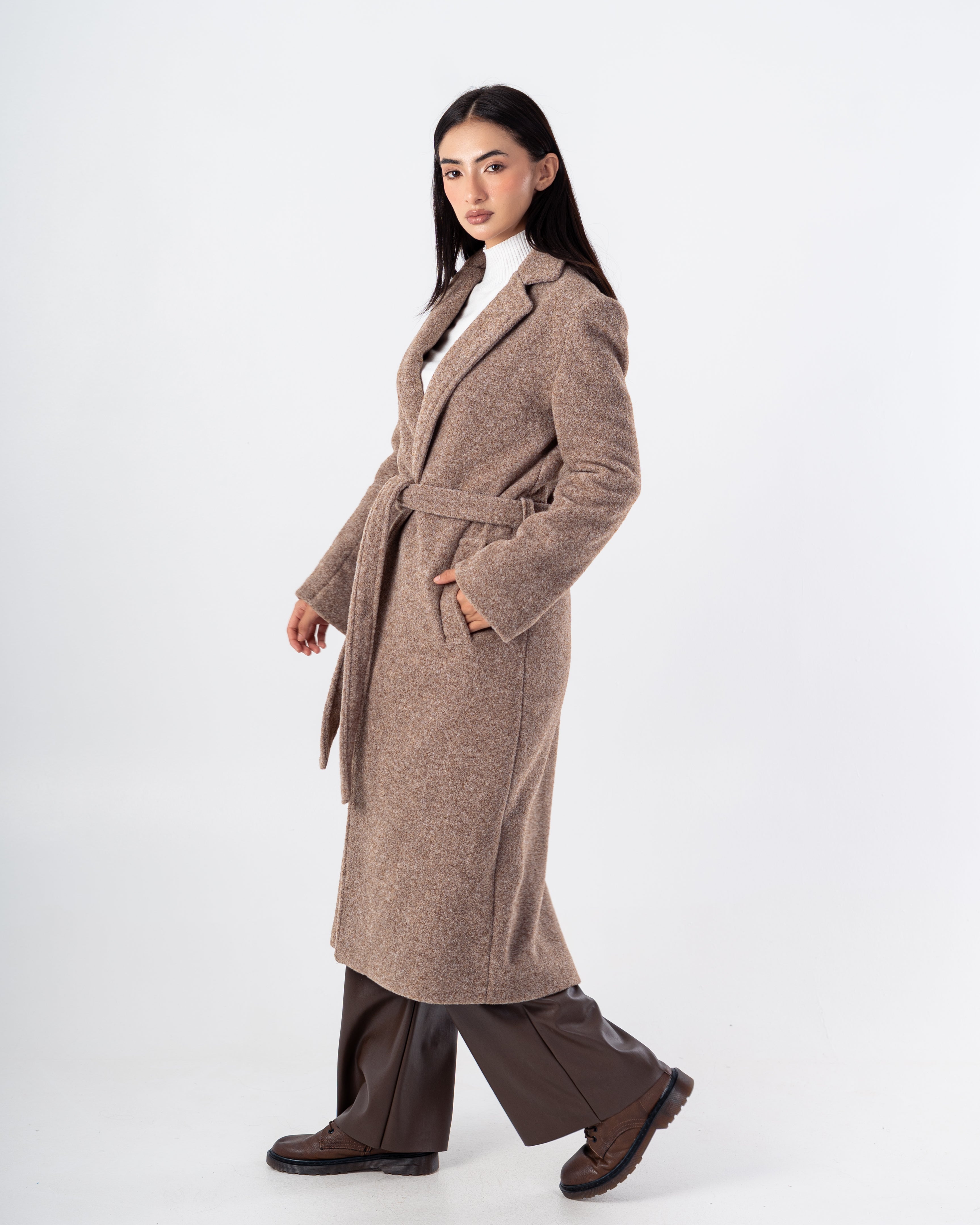 Trench Coat – Long Wool (With Belt)