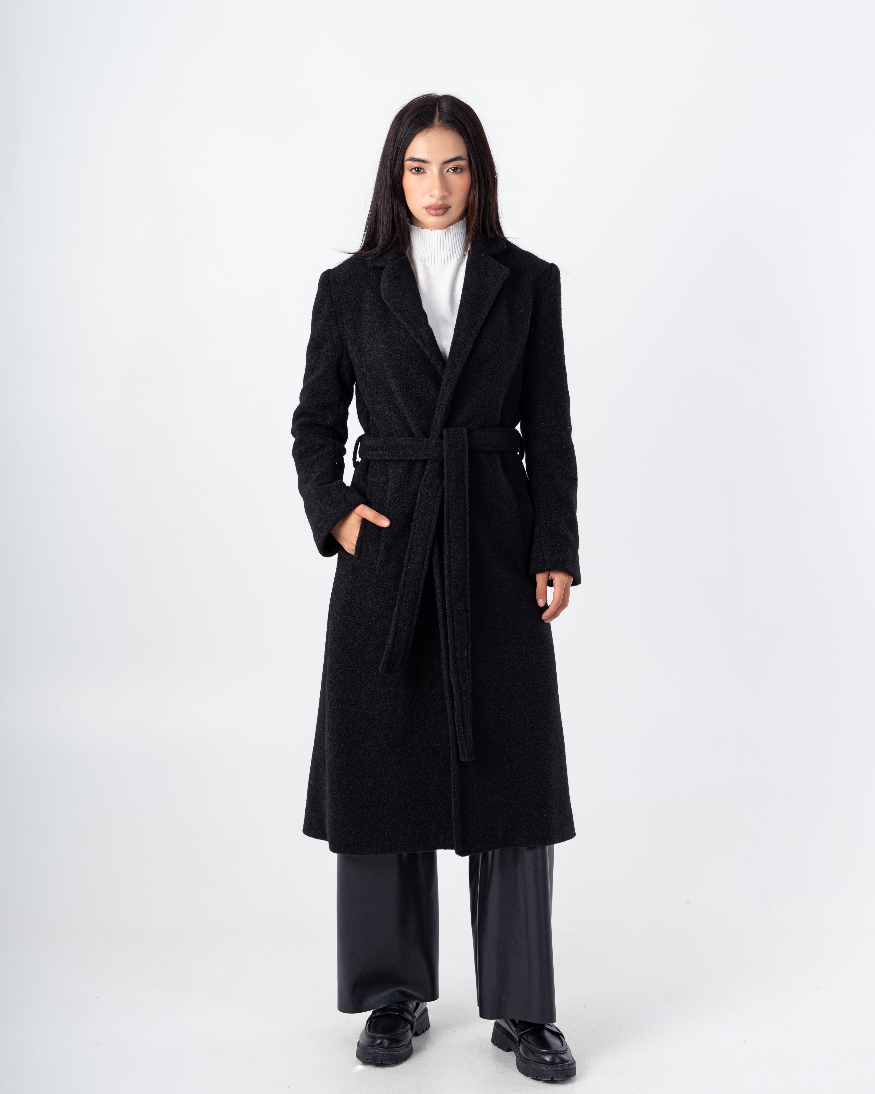 Trench Coat – Long Wool (With Belt)