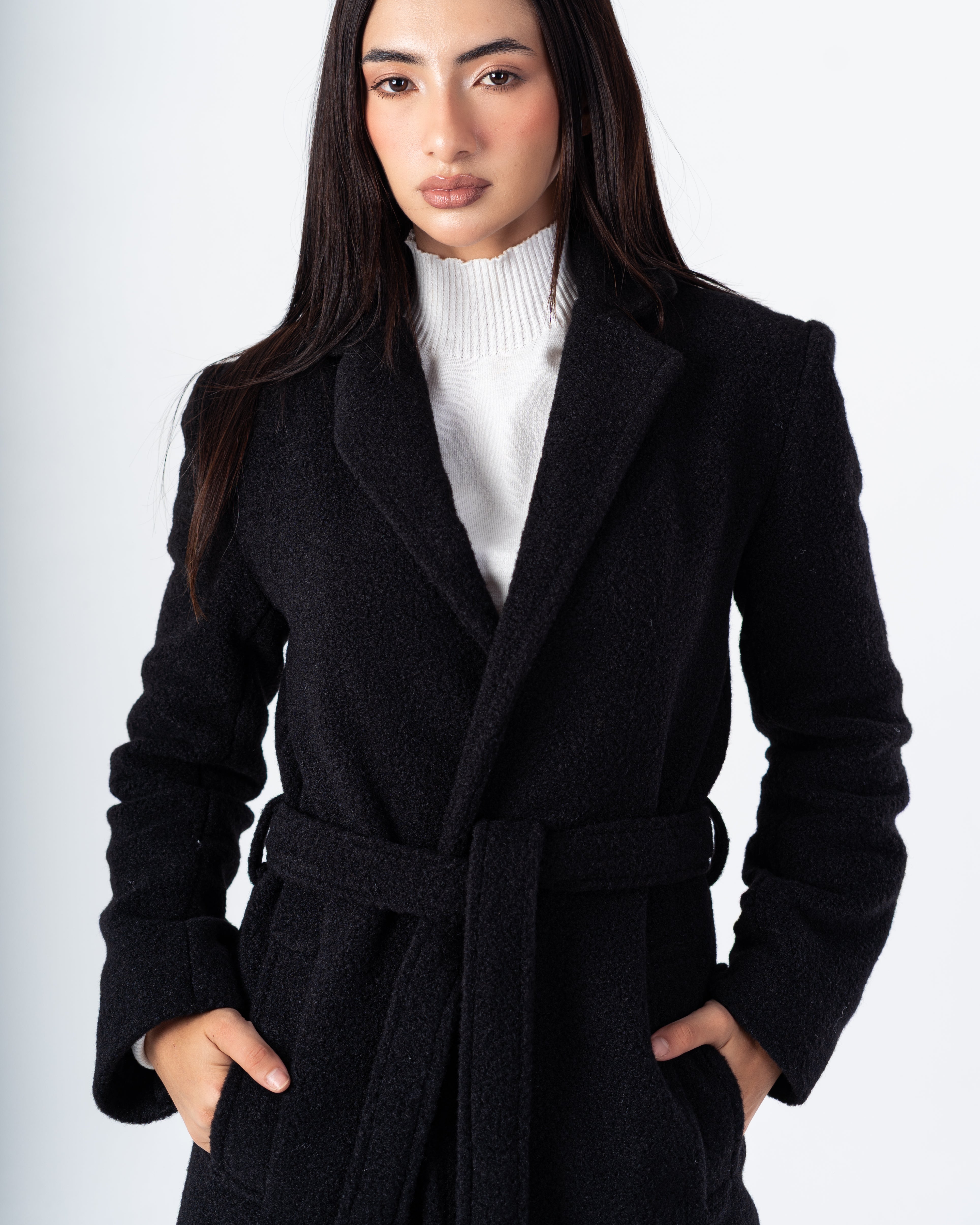 Trench Coat – Long Wool (With Belt)