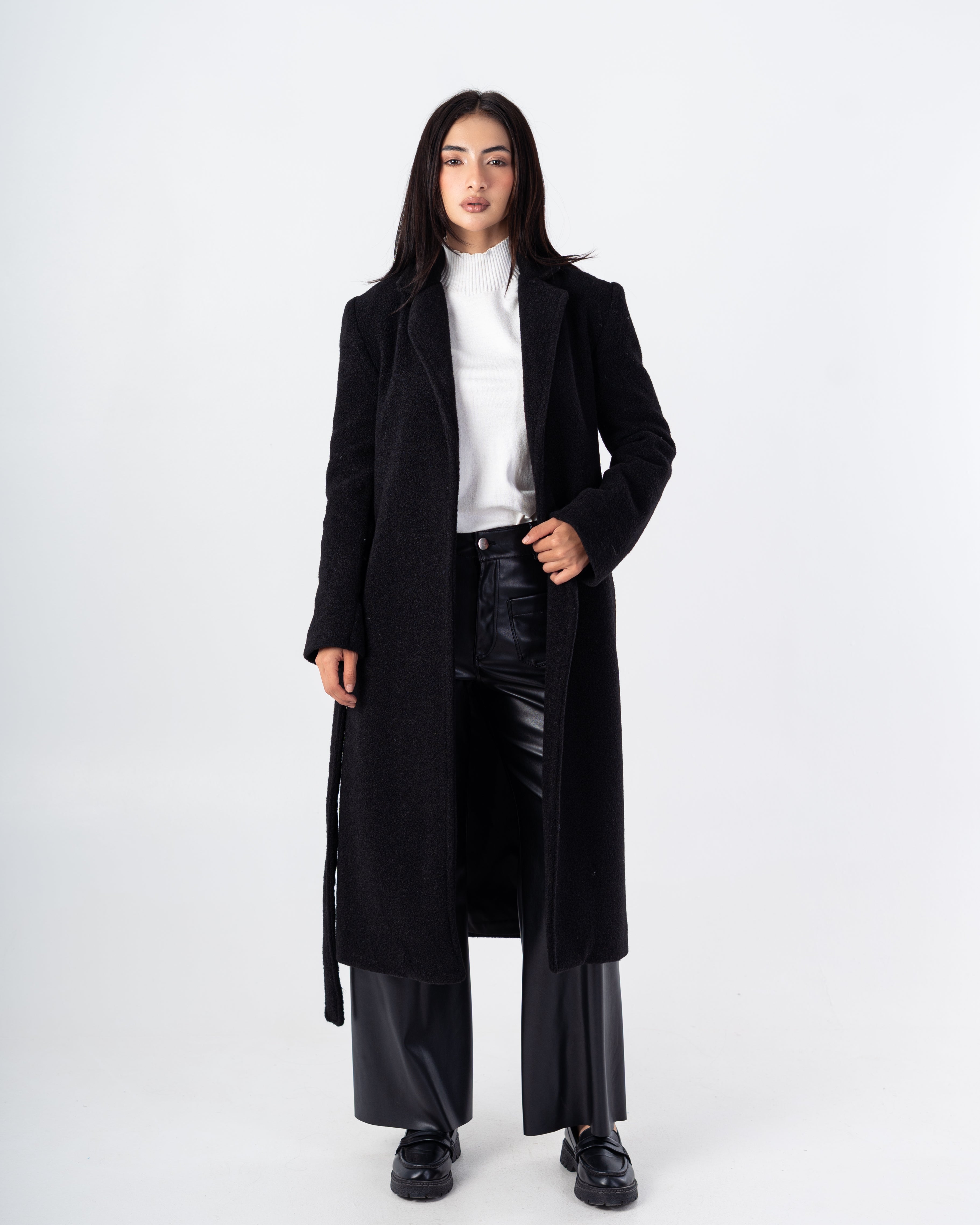 Trench Coat – Long Wool (With Belt)