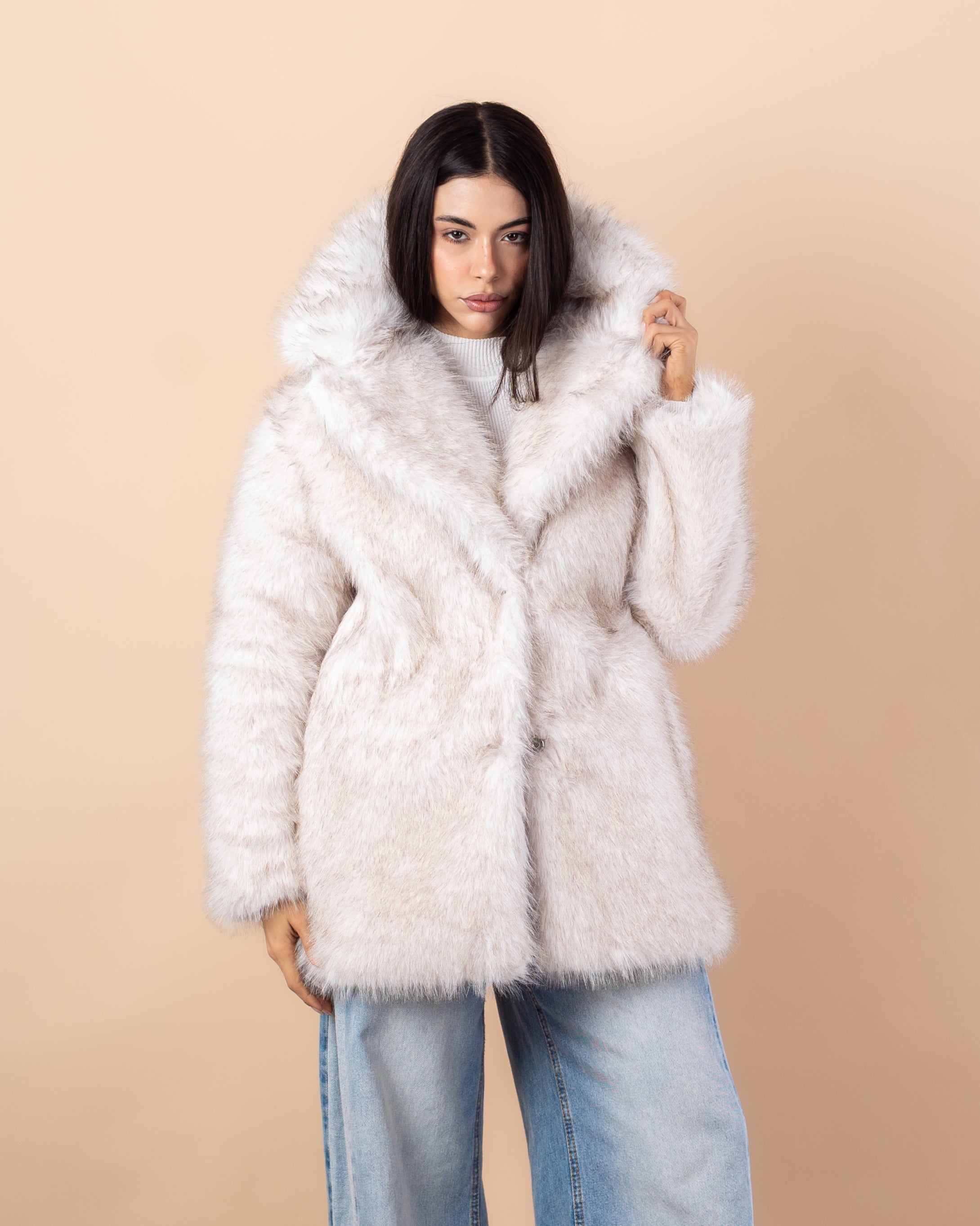 جاكيت فرو طويل – سادة (فرو ناعم)