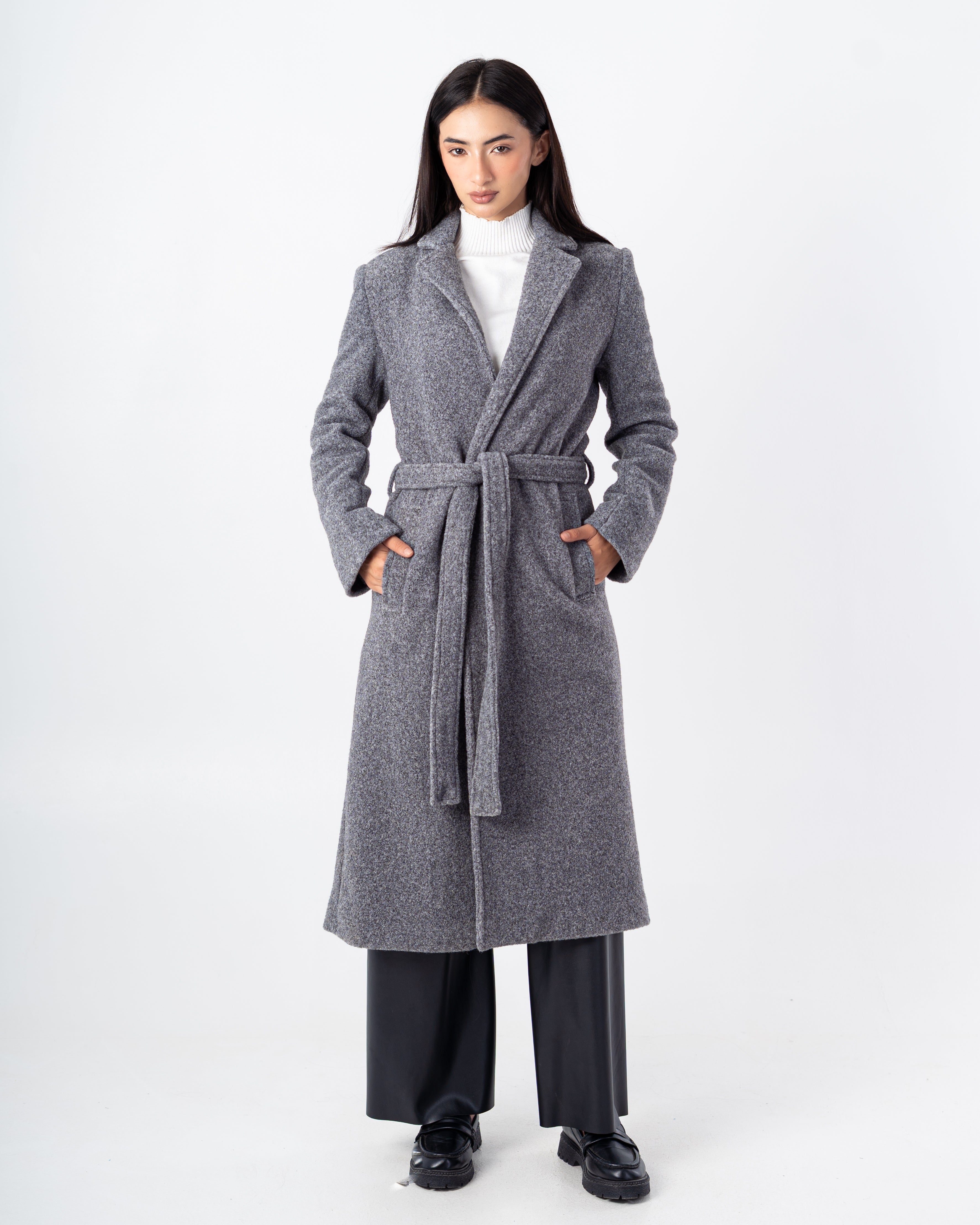 Trench Coat – Long Wool (With Belt)