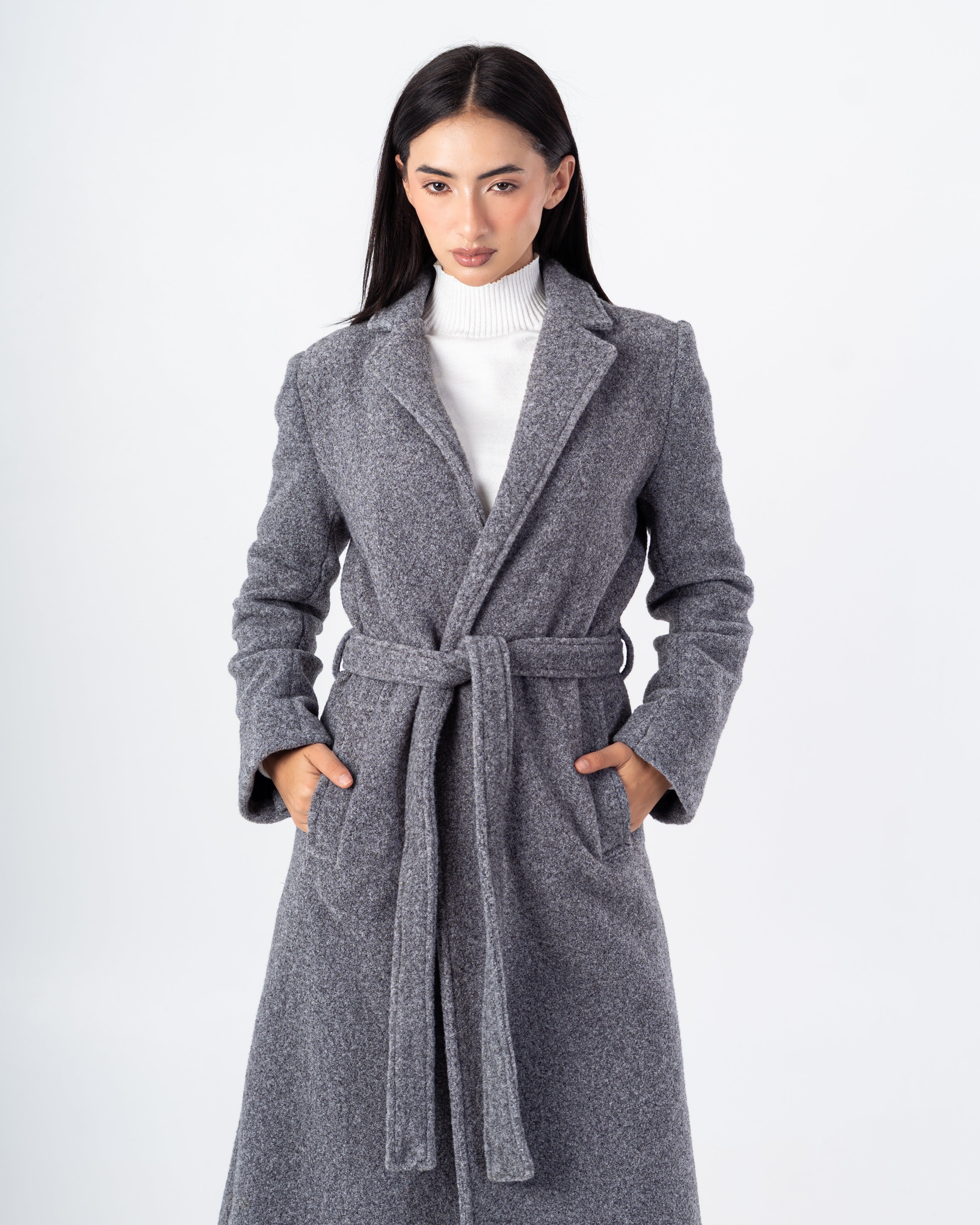 Trench Coat – Long Wool (With Belt)