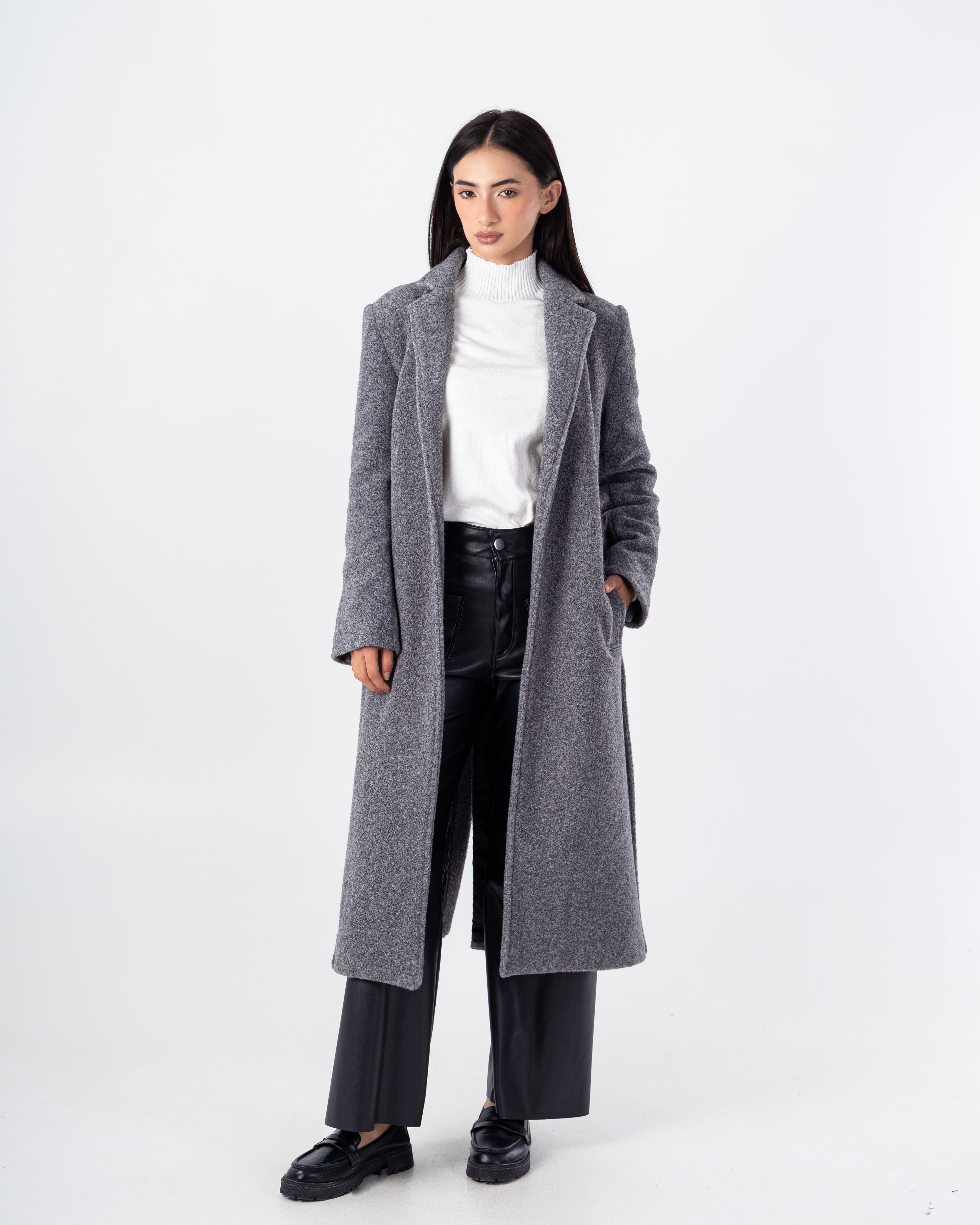 Trench Coat – Long Wool (With Belt)
