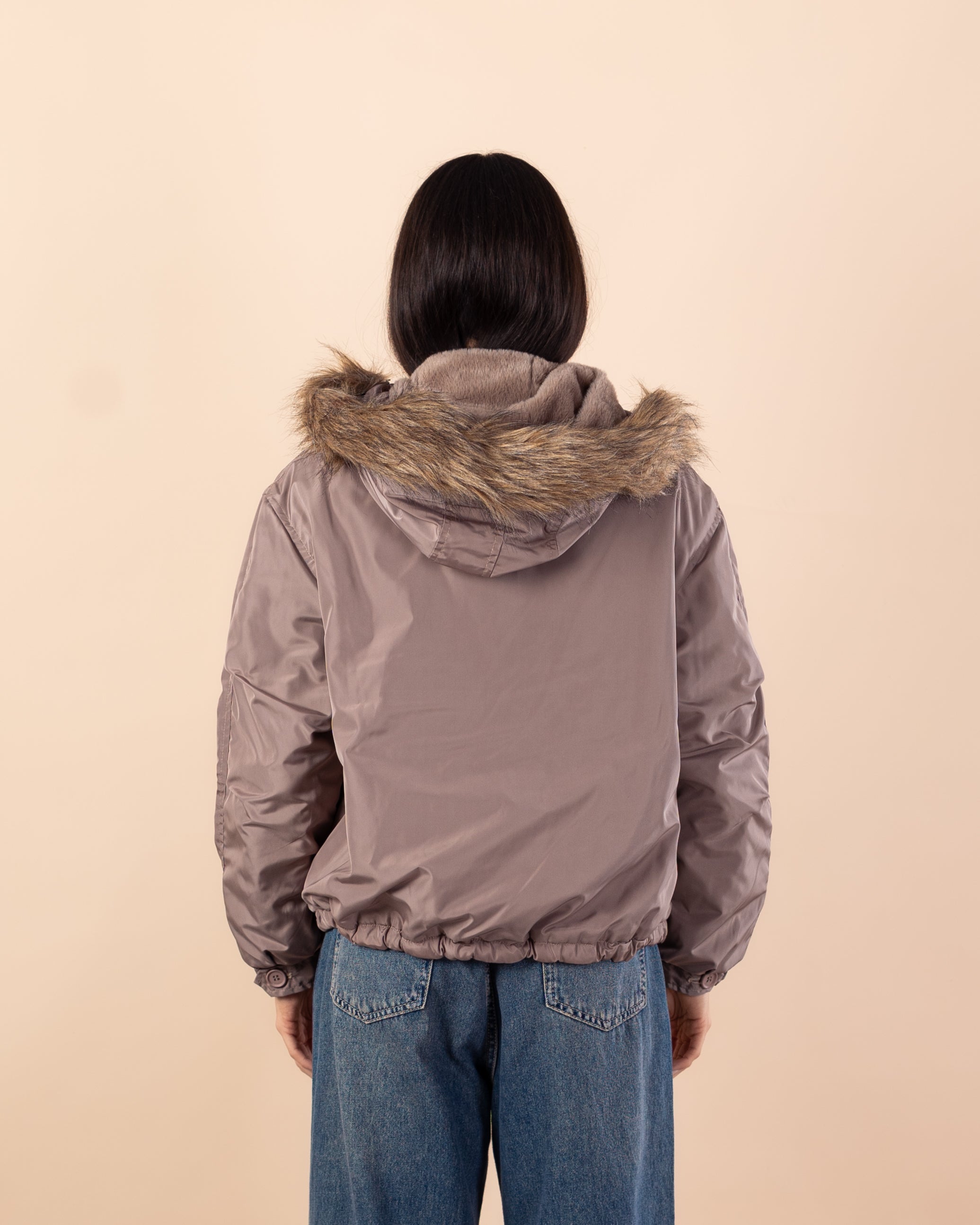 Short Waterproof Jacket – Fur Hood (Colors)